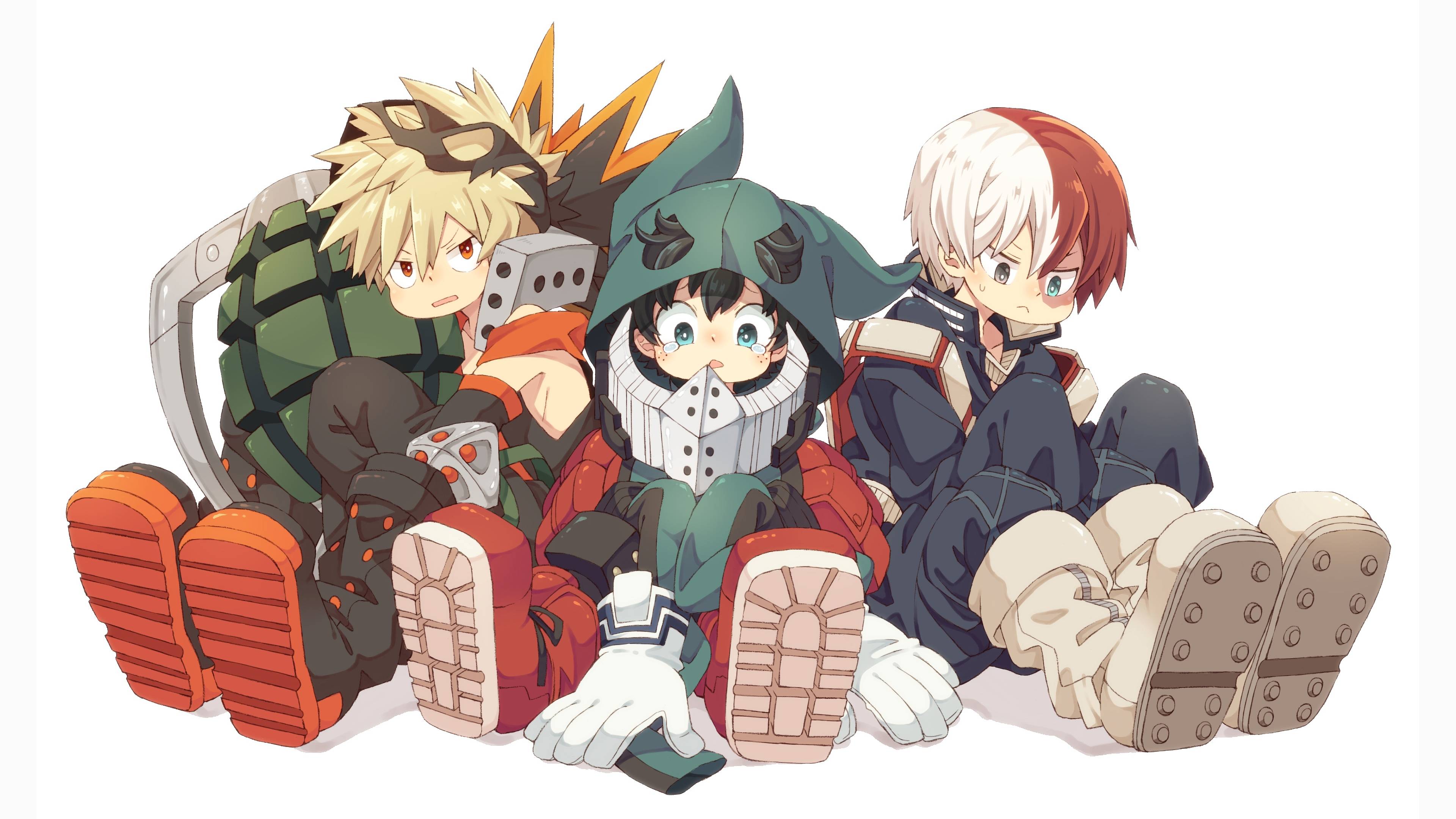 3840x2160 My Hero Academia Katsuki Bakugo Izuku Midoriya Shoto Todoroki 4K