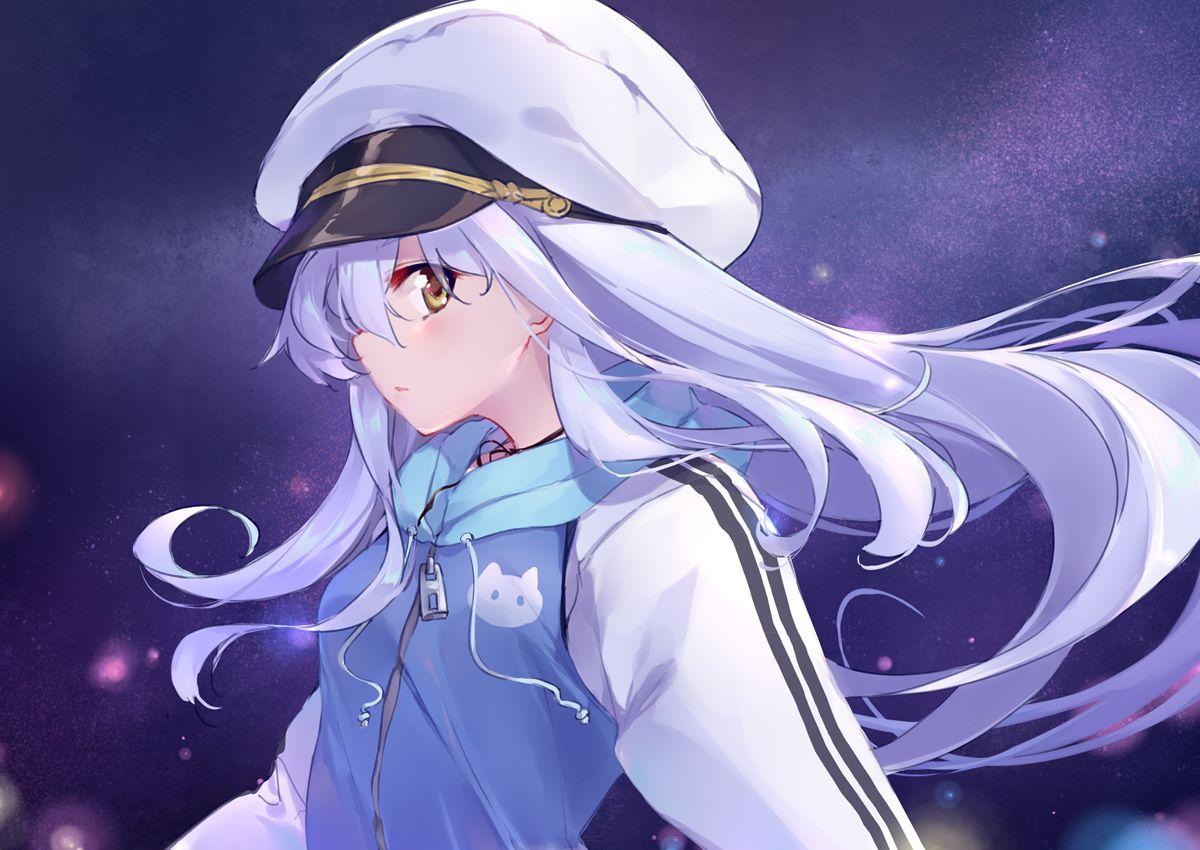1200x850 brown eyes hat hoodie island (game) long hair ohara rinne ttnap