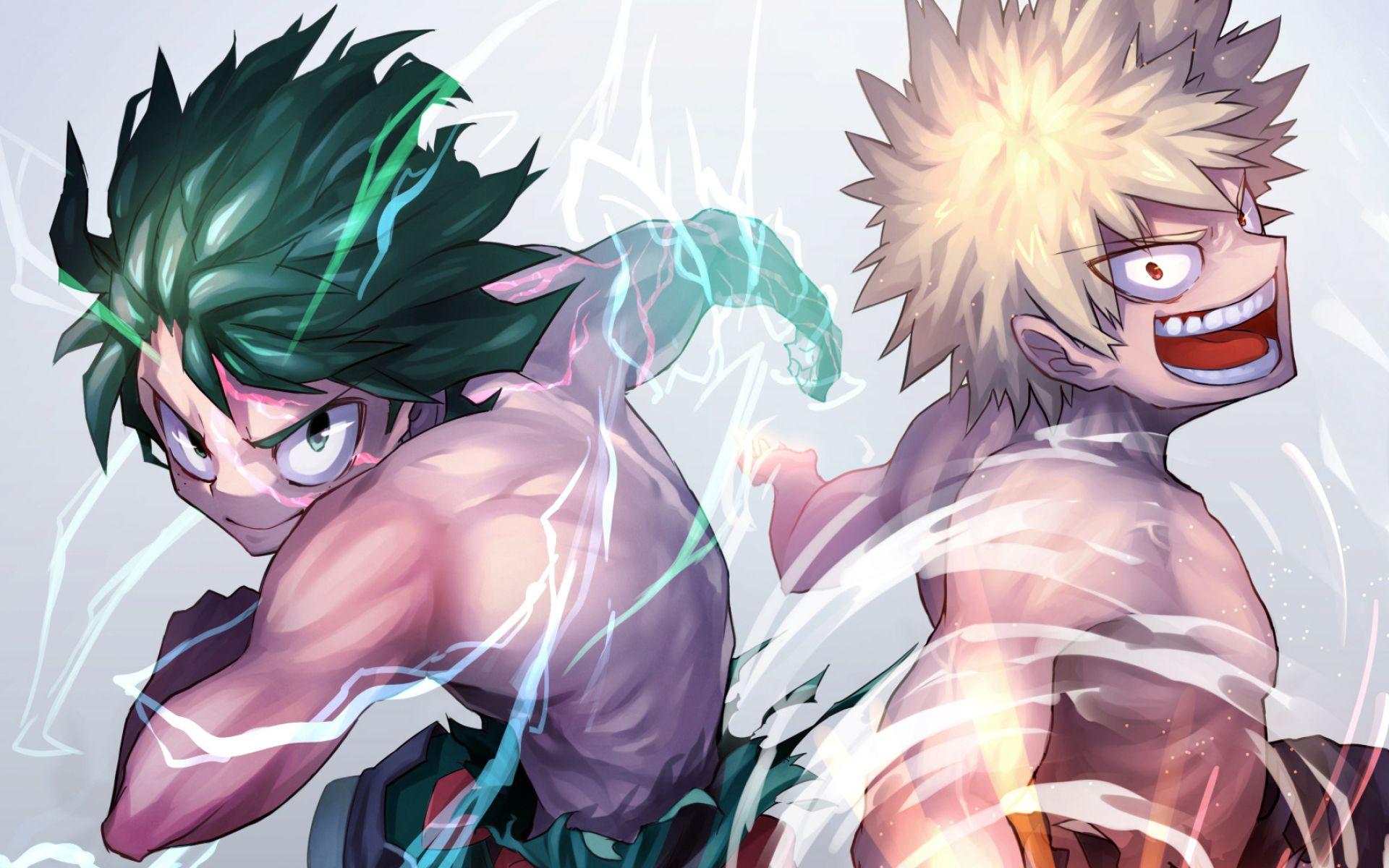1920x1200 Download wallpaper Izuku Midoriya, Katsuki Bakugou, artwork, My
