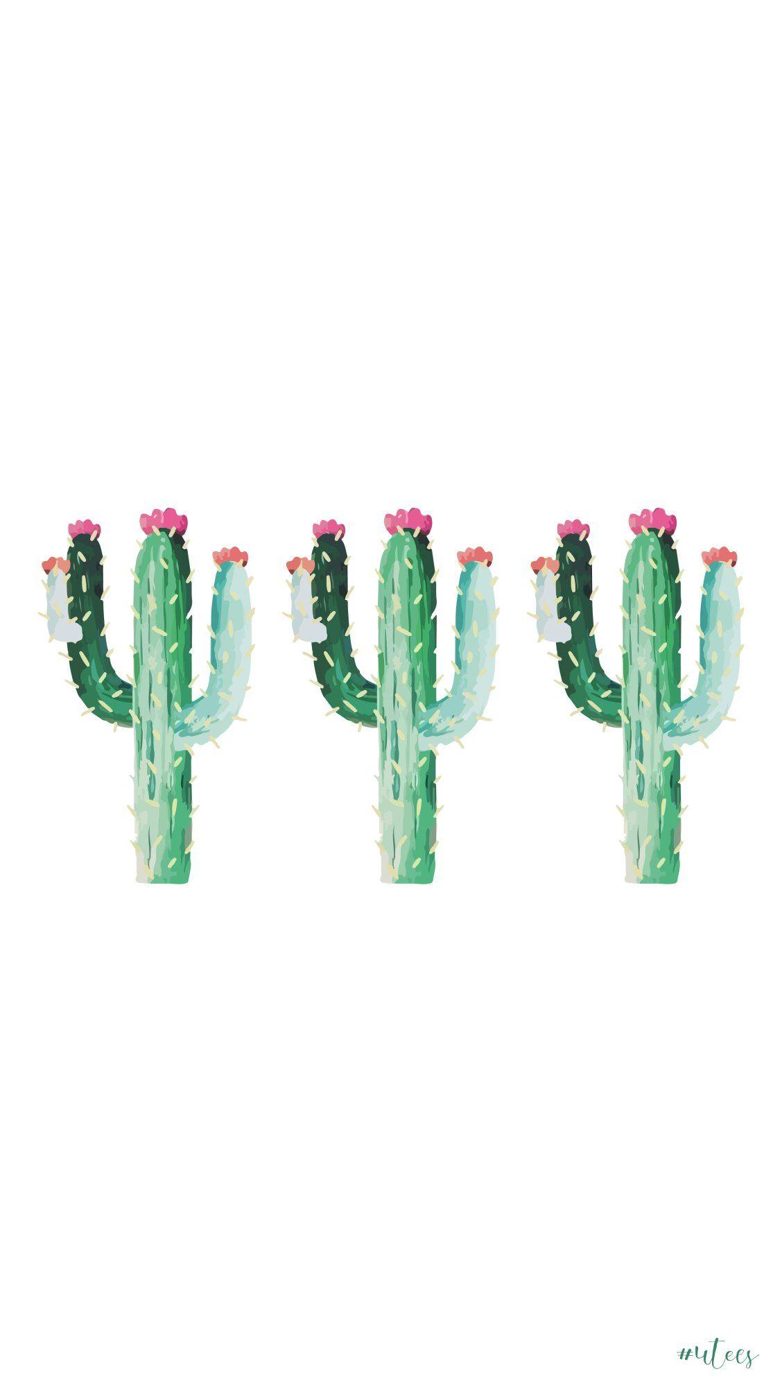 1128x2007 Handdrawn Cactuses I Screensaver I iPhone Wallpaper