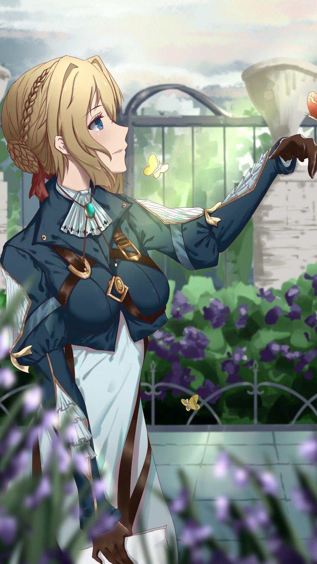 1080x1920 Download 1080x1920 Violet Evergarden, Blonde, Butterfly, Profile