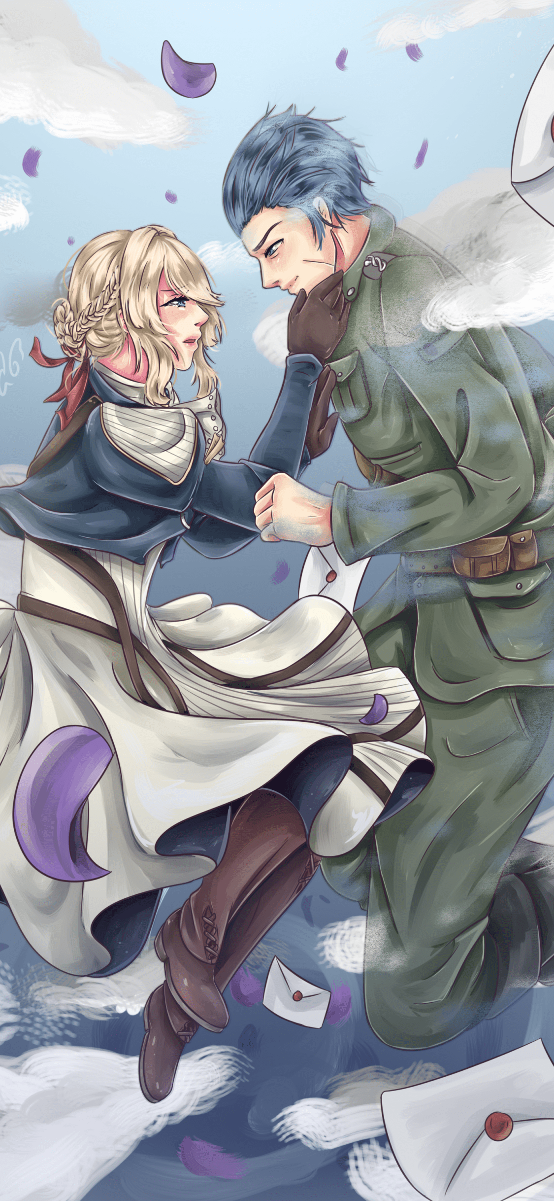 1125x2436 Download 1125x2436 Gilbert Bougainvillea, Violet Evergarden