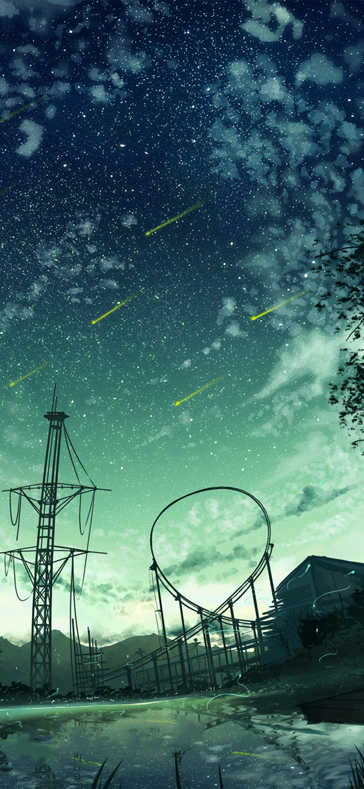 1242x2688 Download 1242x2688 Violet Evergarden, Scenic, Blonde, Stars, Sky