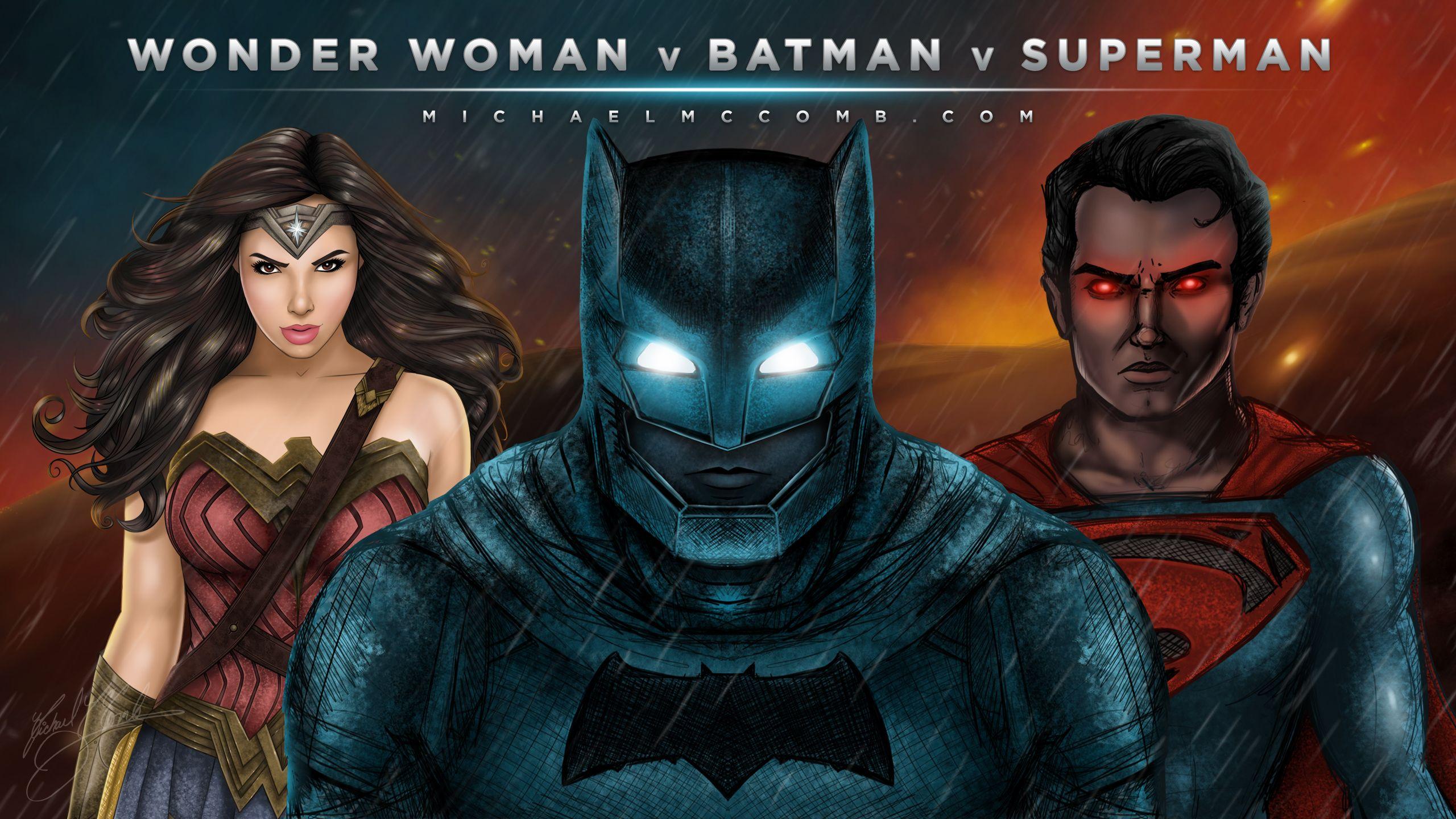 2560x1440 Free Wallpaper: Wonder Woman v Batman v Superman