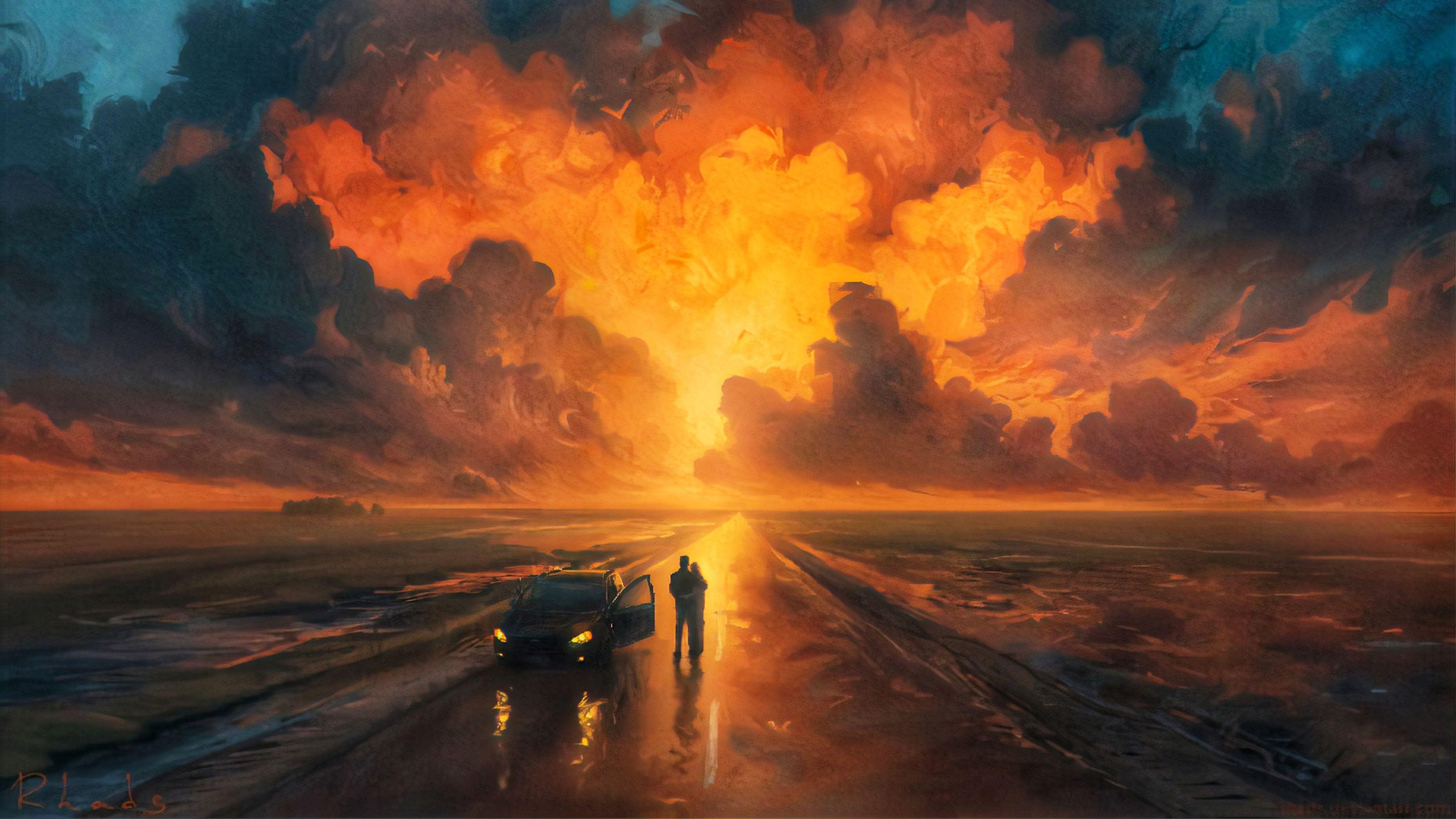 3840x2160 Couple In Sunrise 4K Wallpaper, HD Artist 4K Wallpaper