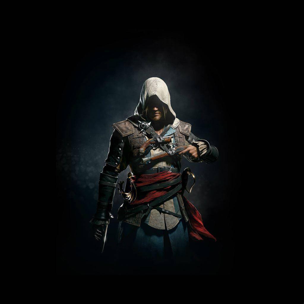 1024x1024 Assassins Creed 4 Dark Game Art Illust iPad Air Wallpaper Free