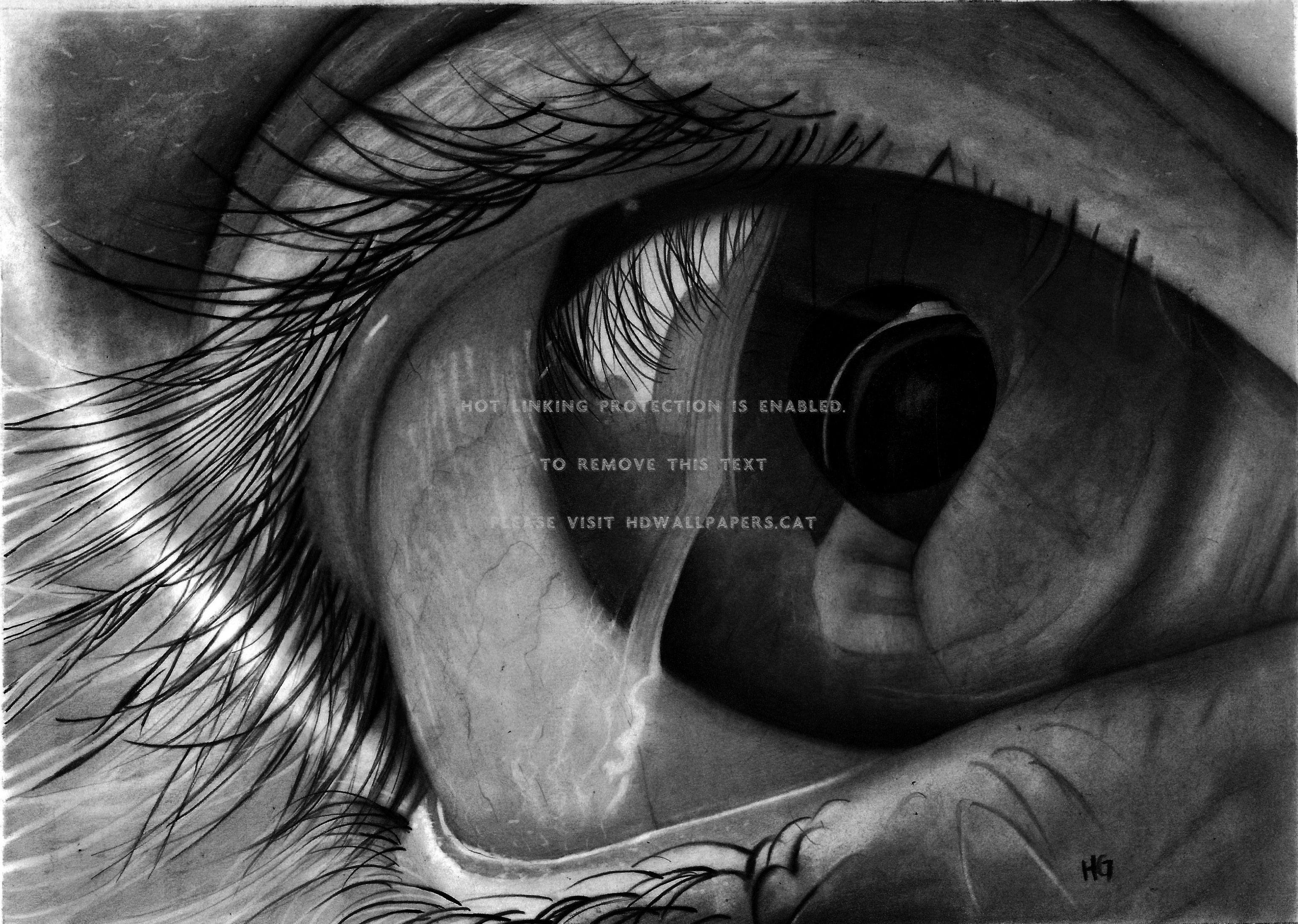 3079x2192 sad eye sketch abstract art tears people