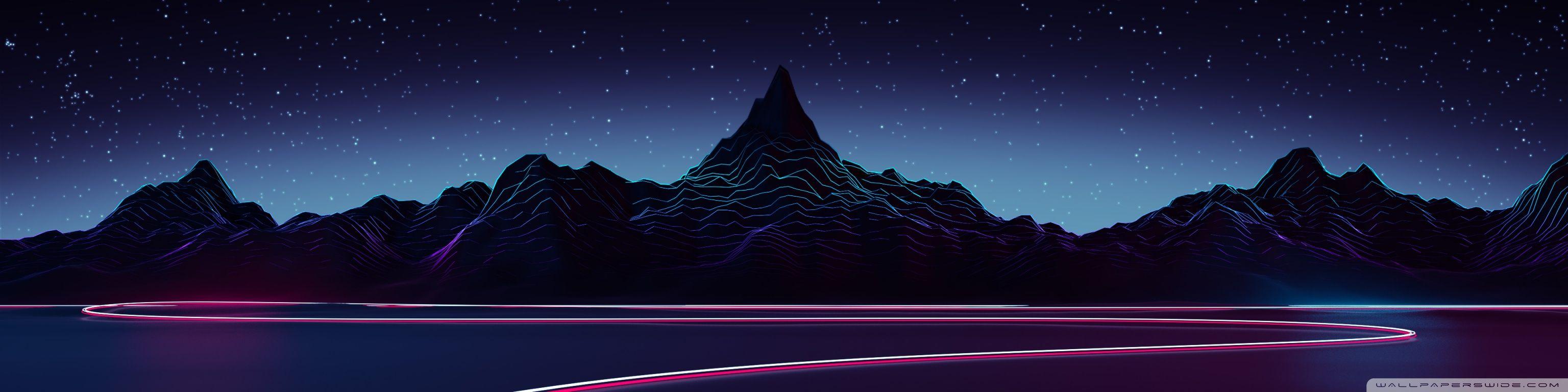 3072x768 Outrun Ultra HD Desktop Background Wallpaper for : Widescreen