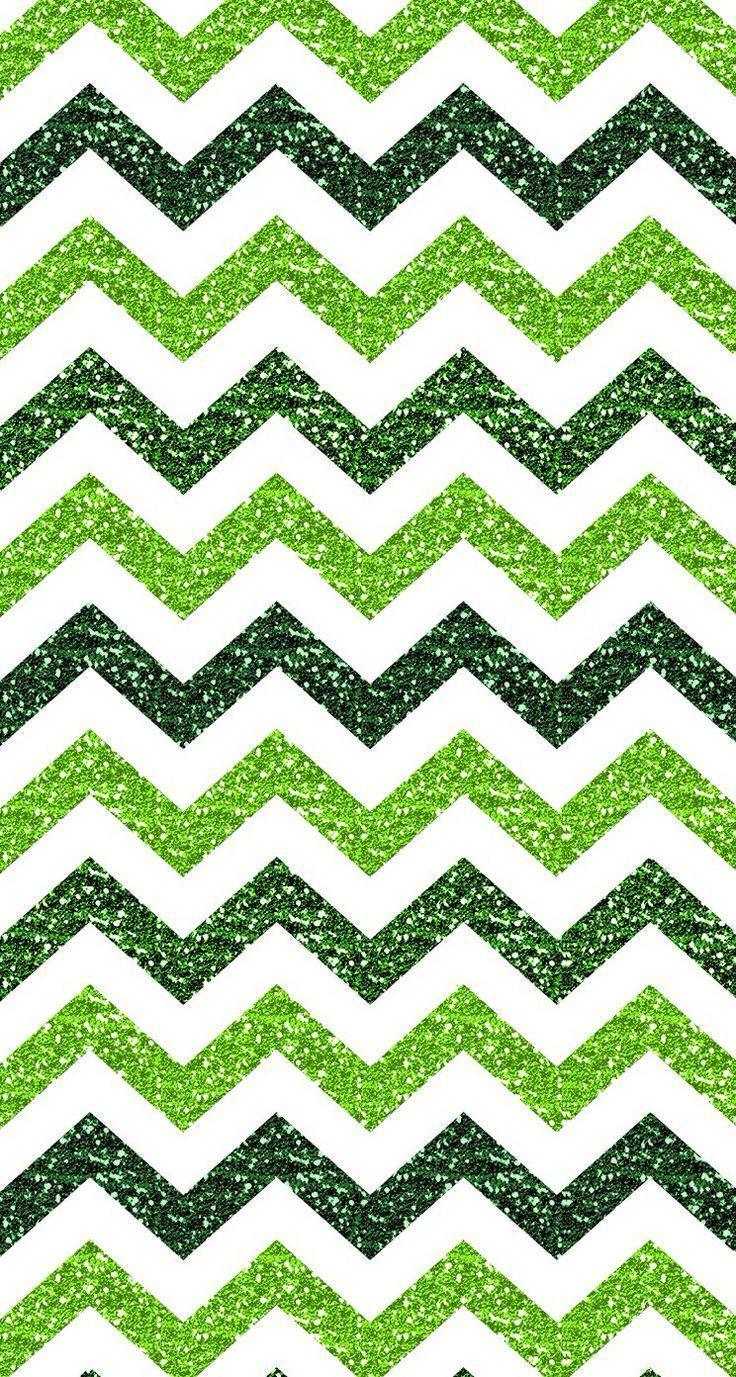 736x1377 Green Glitter Chevron Background