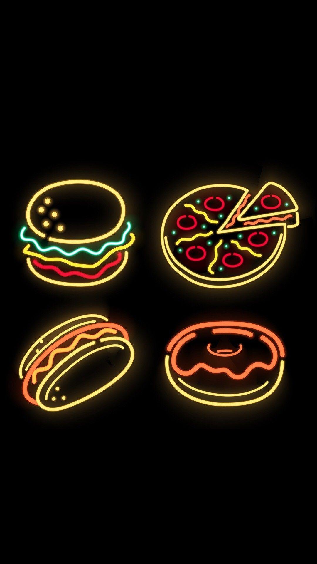 1080x1920 Food. Neon wallpaper, Neon signs, Neon