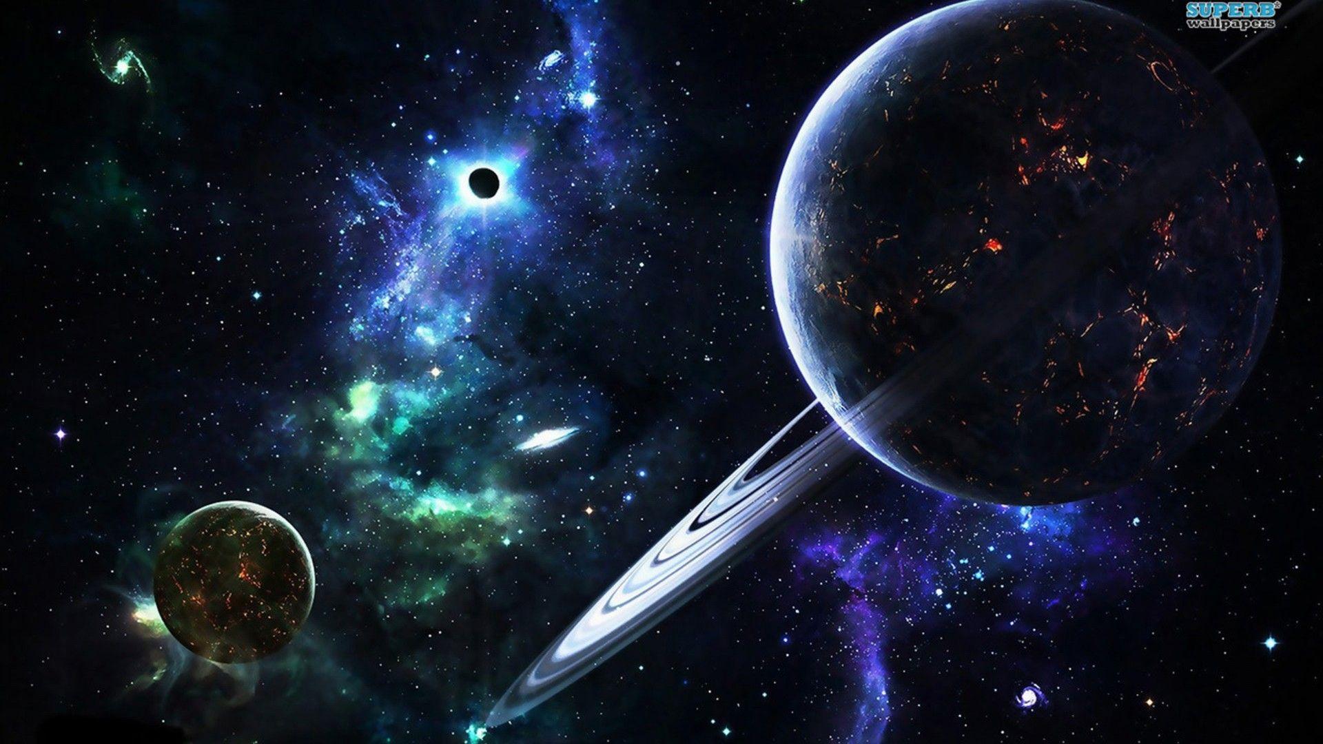 1920x1080 Space Abstract Galaxy Planet Rings Stars HD Wallpaper 1087