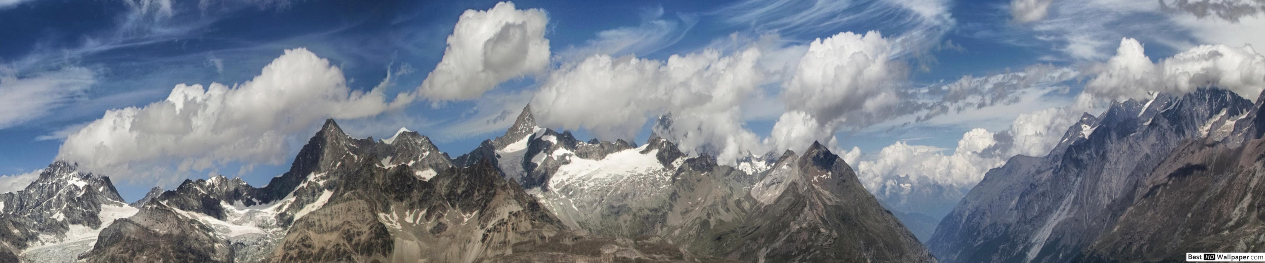4320x900 Beautiful view of mountains HD wallpaper download