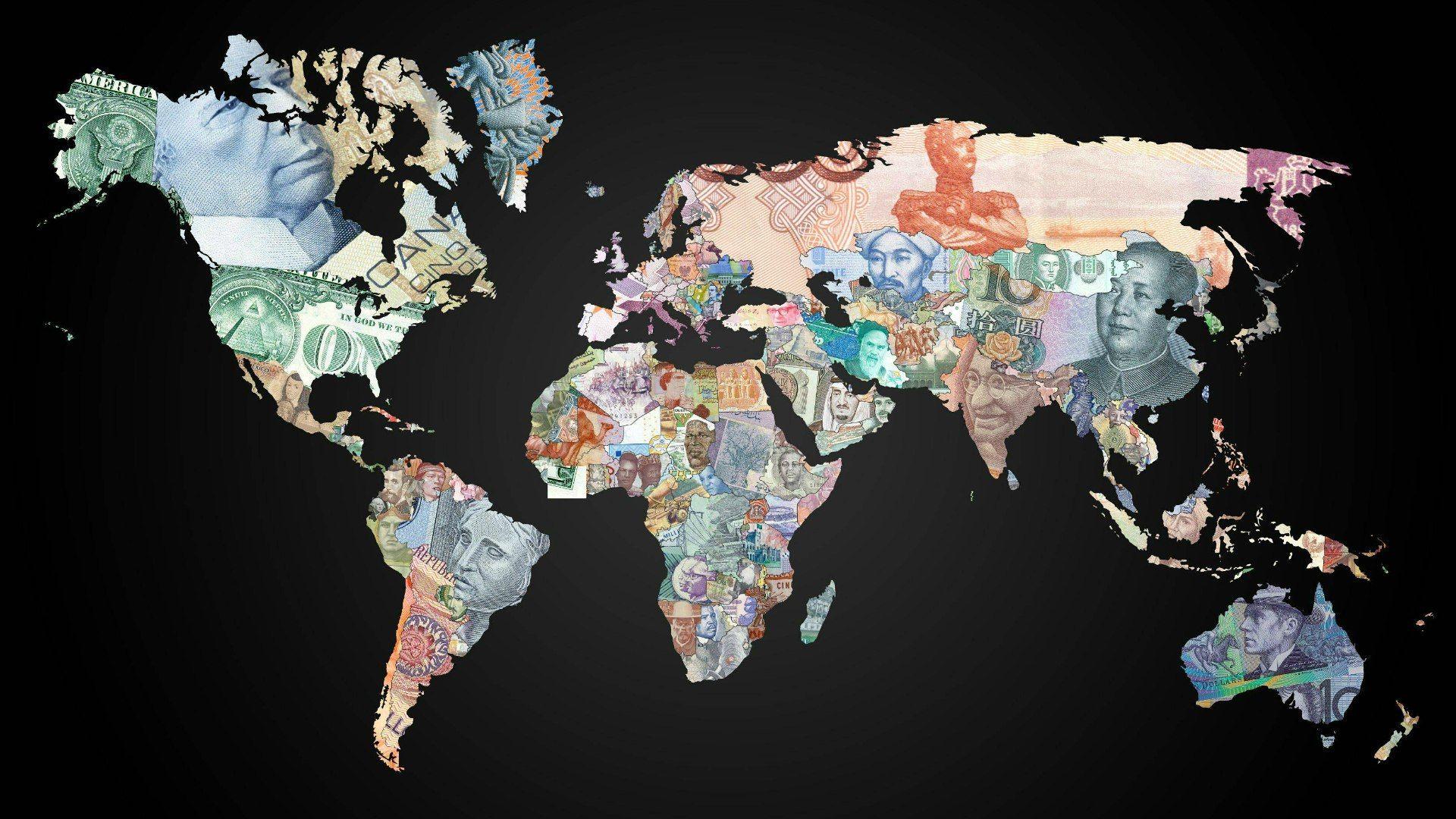 1920x1080 Money on the world map wallpaper and image