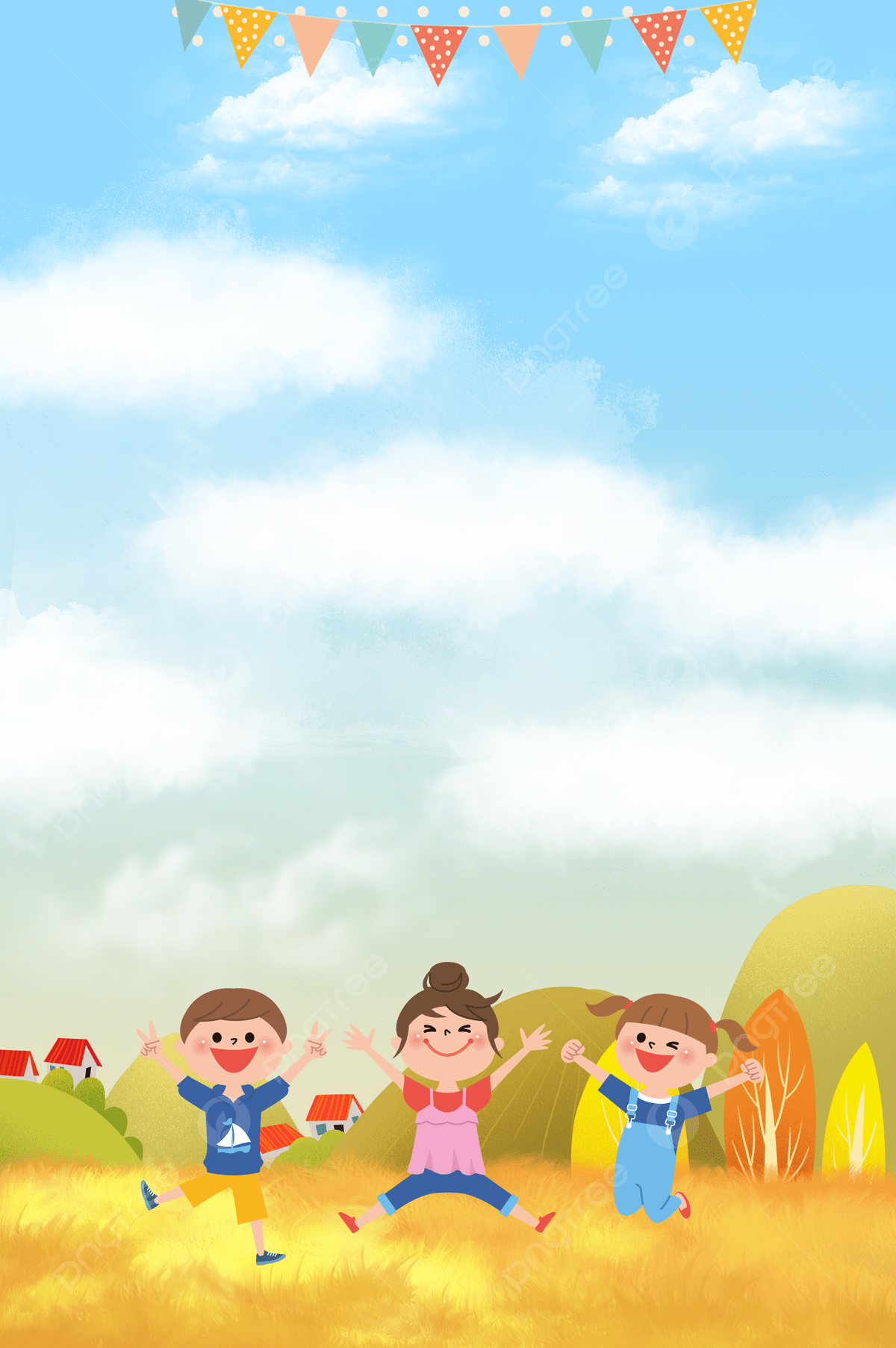 1200x1805 Cartoon Child Blue Sky Education Background Wallpaper Image For Free Download