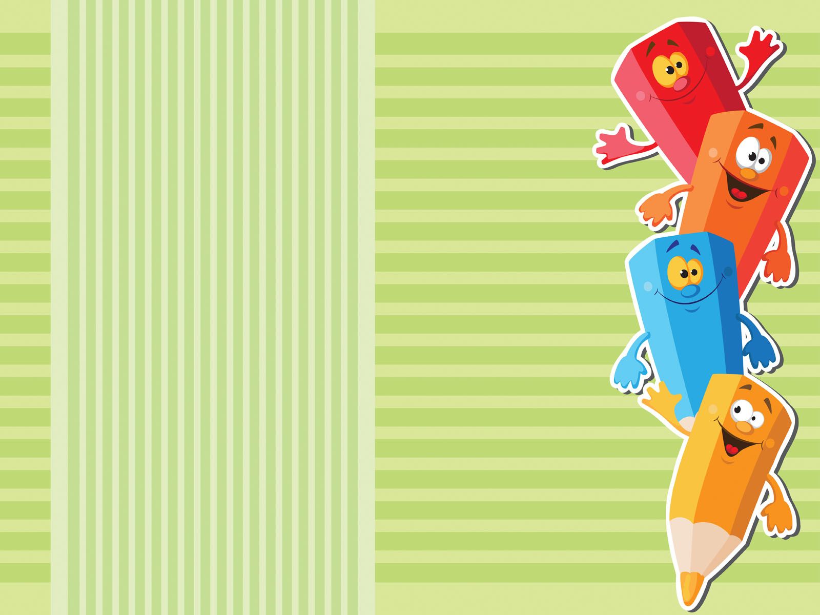 1600x1200 Colored School Pencils for Children Background. Educational Templates. Free PPT Grounds