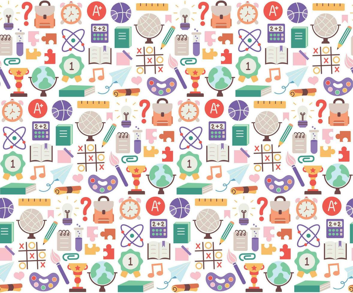1178x980 Back to school. pattern seamless of stationery for studying at school. education kids accessory. print object stuff design. graphic wallpaper element children study. background vector illustration