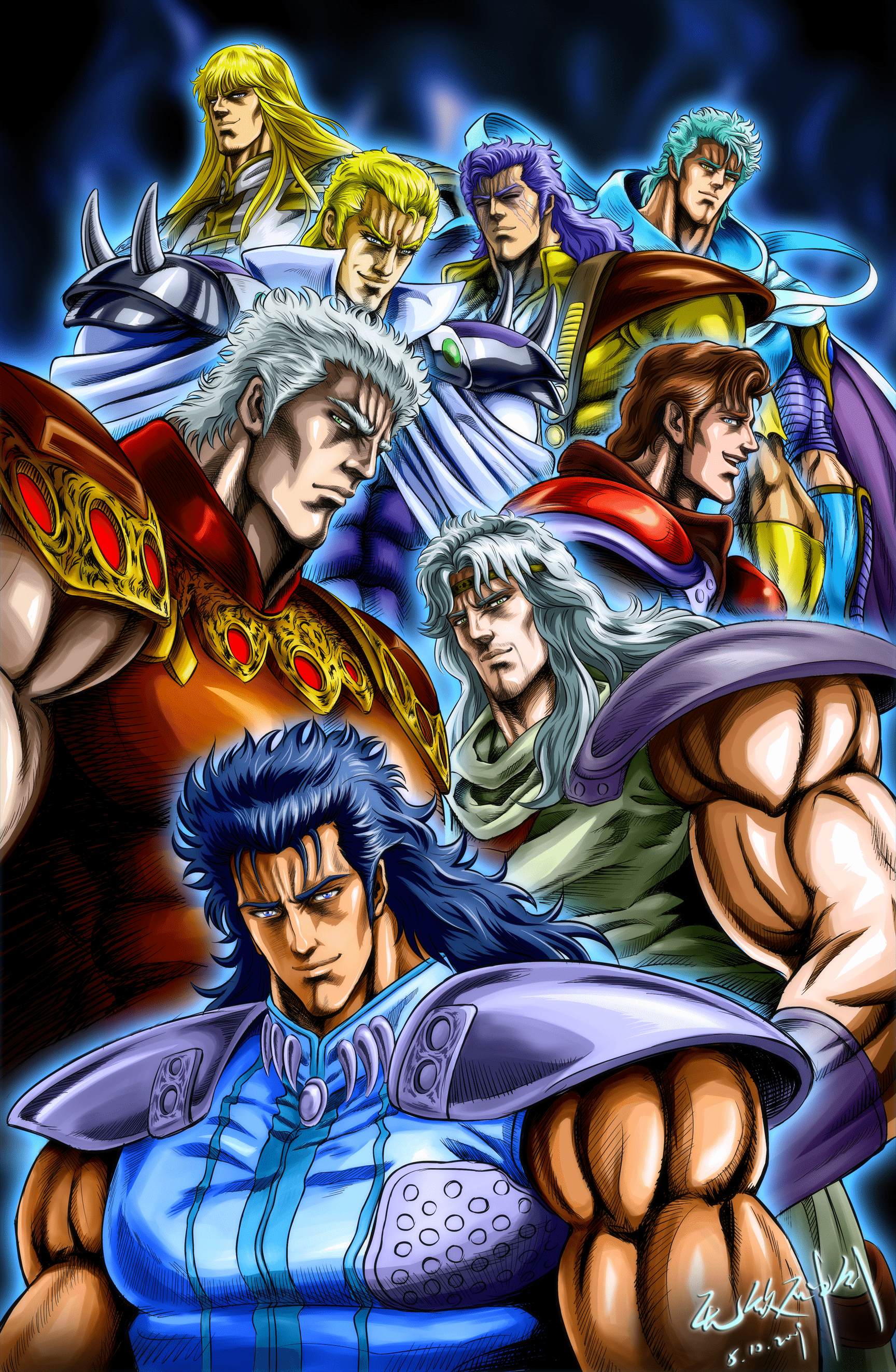 1728x2646 Toki and Raoh with other Nanto Seiken warriors (Resolution: 1728×2646)