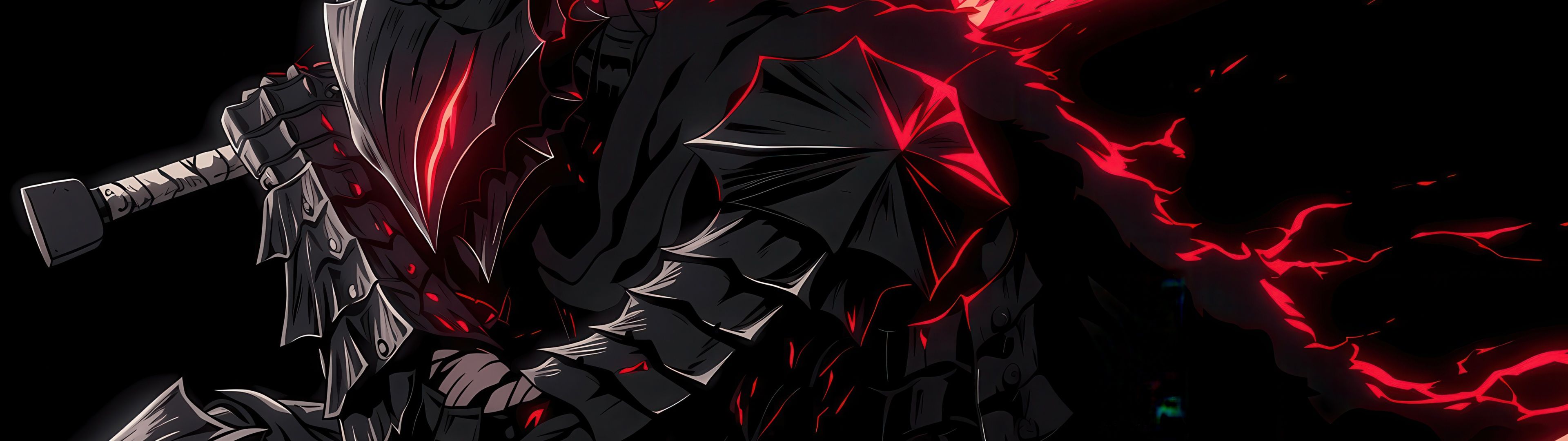 3840x1080 Guts Wallpaper 4K, AMOLED, Berserker Armor