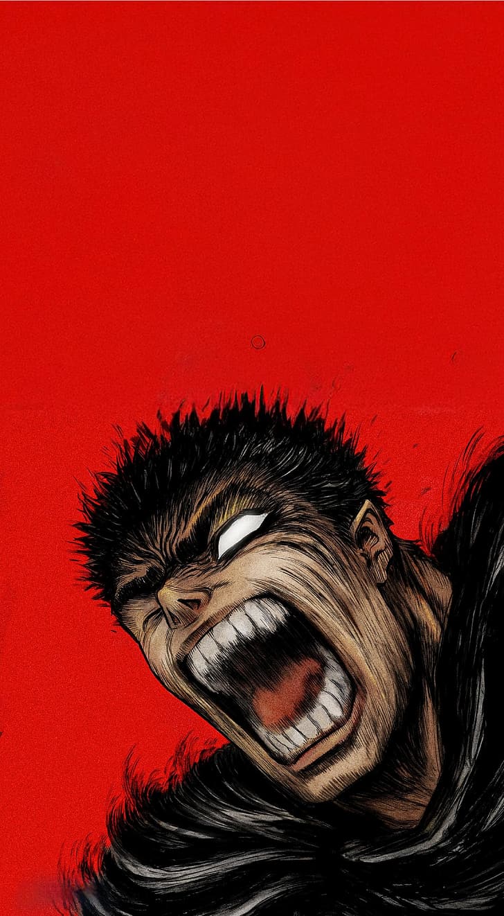 728x1322 HD wallpaper: Berserk, Guts, manga, anime boys