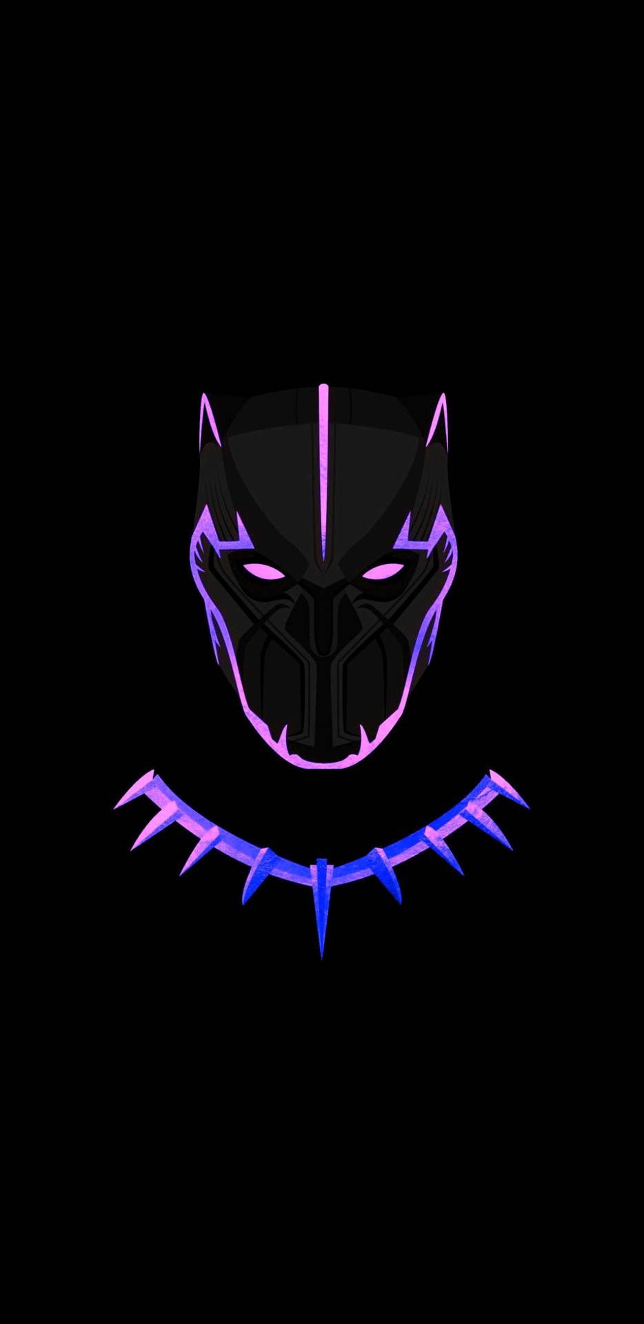 934x1920 Download Neon Claw Necklace Black Panther Android Wallpaper