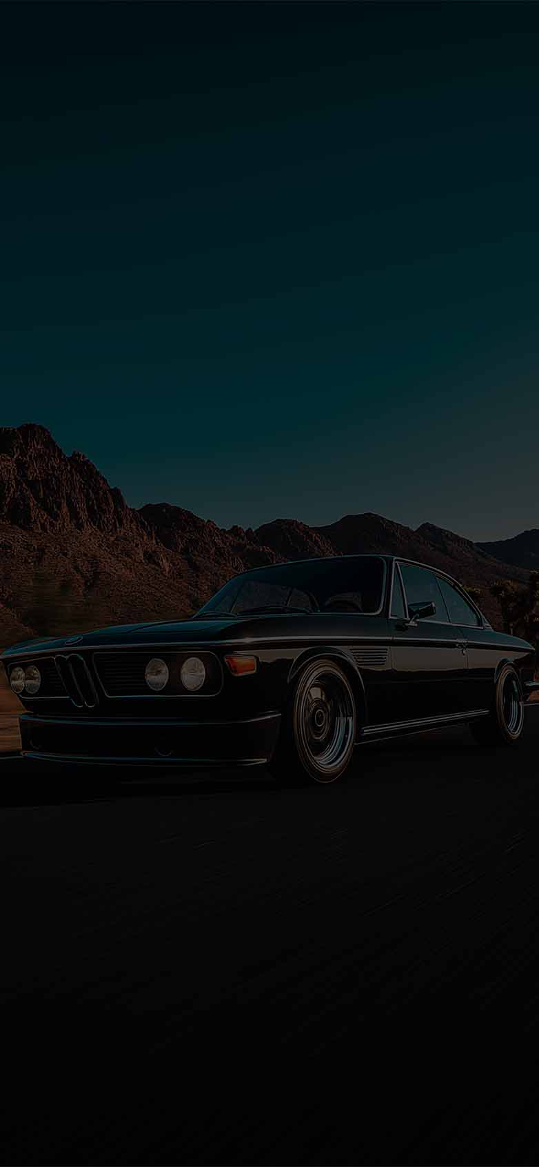 782x1692 BMW E9 Classic Black Vintage Car Wallpaper