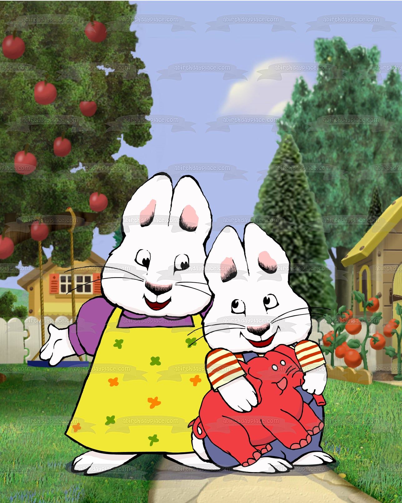 1287x1609 Max and Ruby Mom Trees and Apples Edible Cake Topper Image ABPID06105