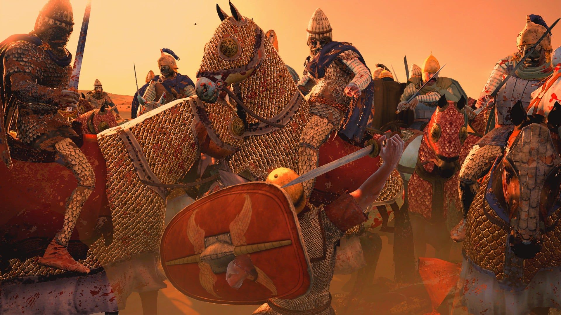1920x1080 A Lone Roman Legionary fights off Three Parthian Cataphracts