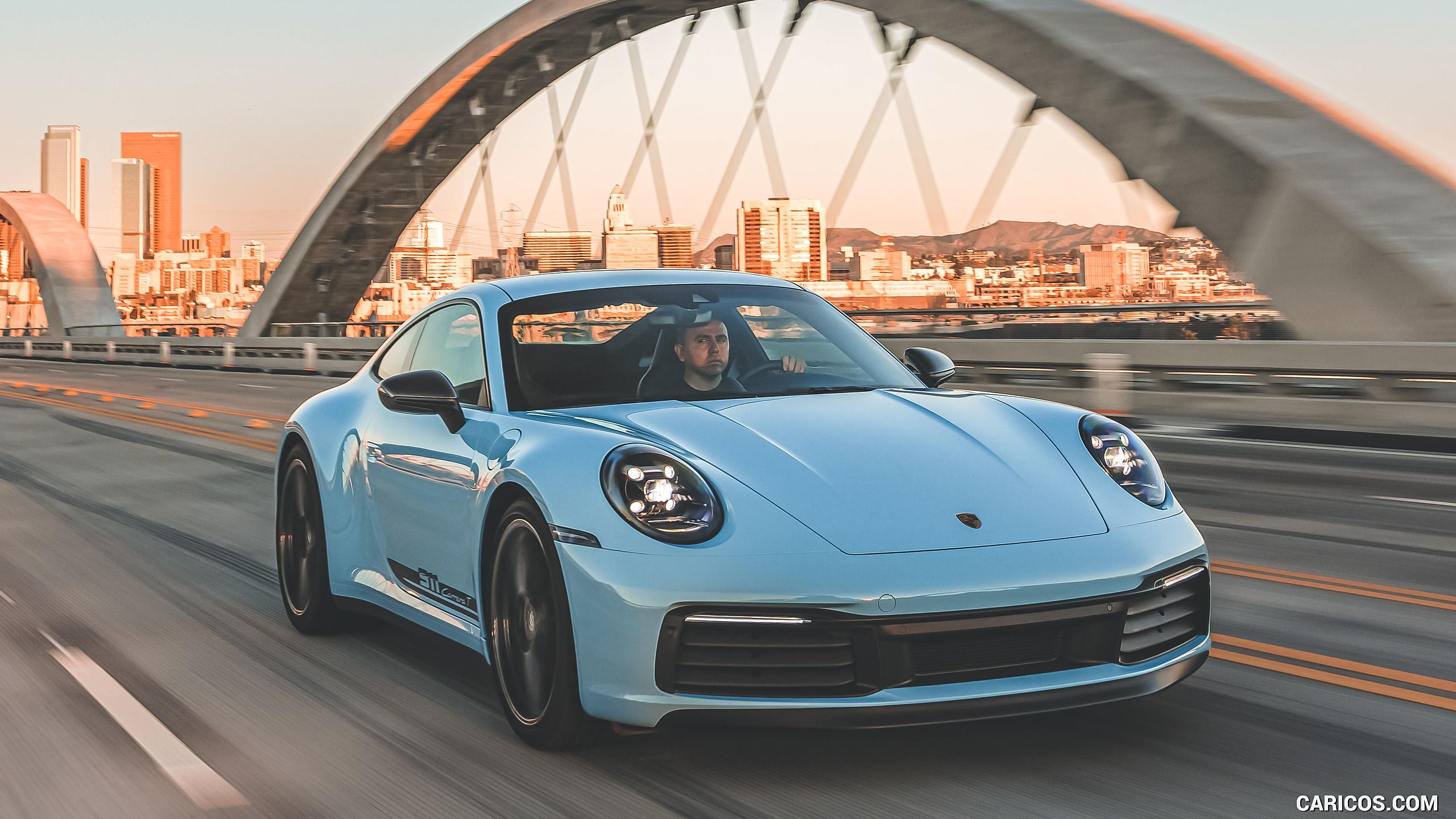 2560x1440 Porsche 911 Carrera TMY (Color: Gulf Blue). Front Three Quarter