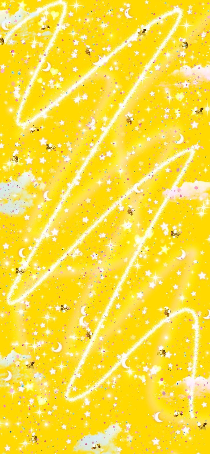 736x1593 Yellow cute glitter background wallpaper