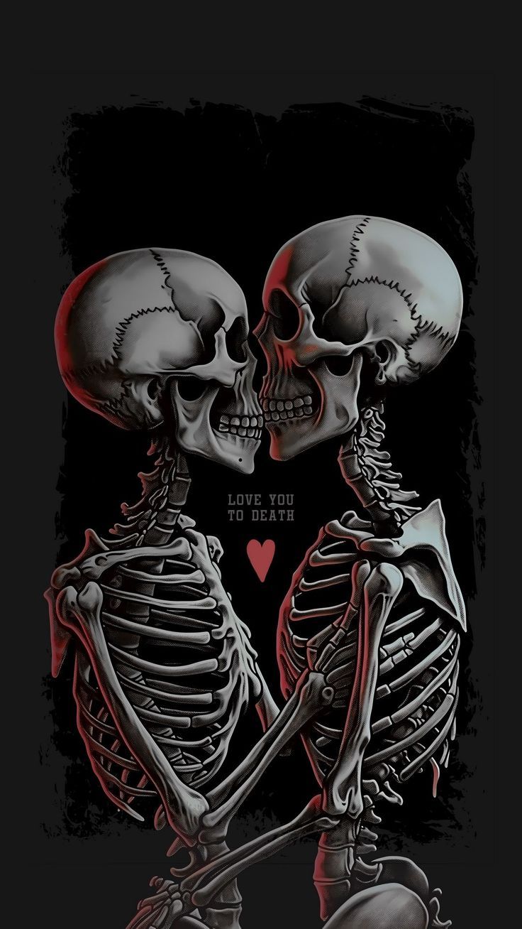 736x1308 Wallpaper skeletons, kiss, hugs, love, text, words, Love 4K by Golovatin Ivan. Download wallpaper skeletons, kiss, hugs, love, text, words for free