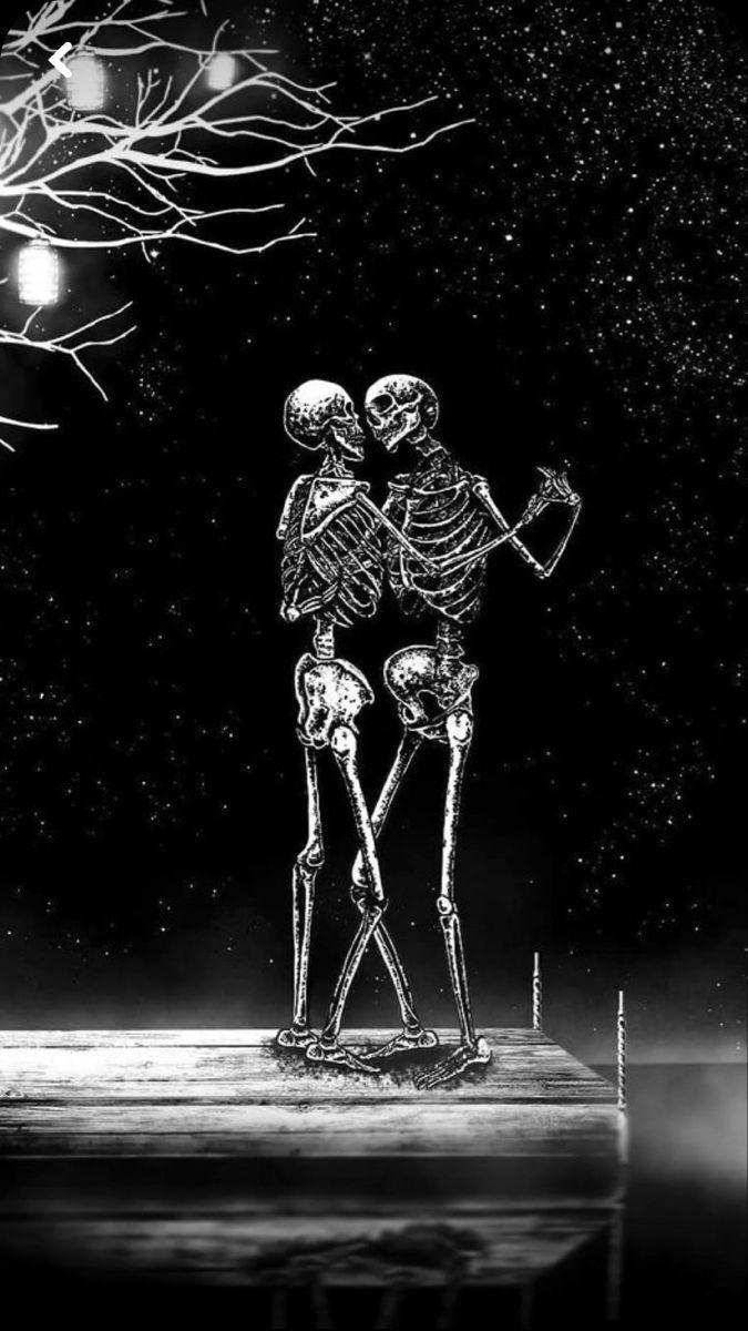 675x1200 Skeletons In Love Wallpaper
