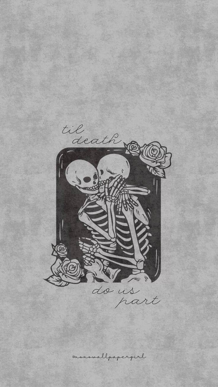 736x1308 Skeleton love wallpaper