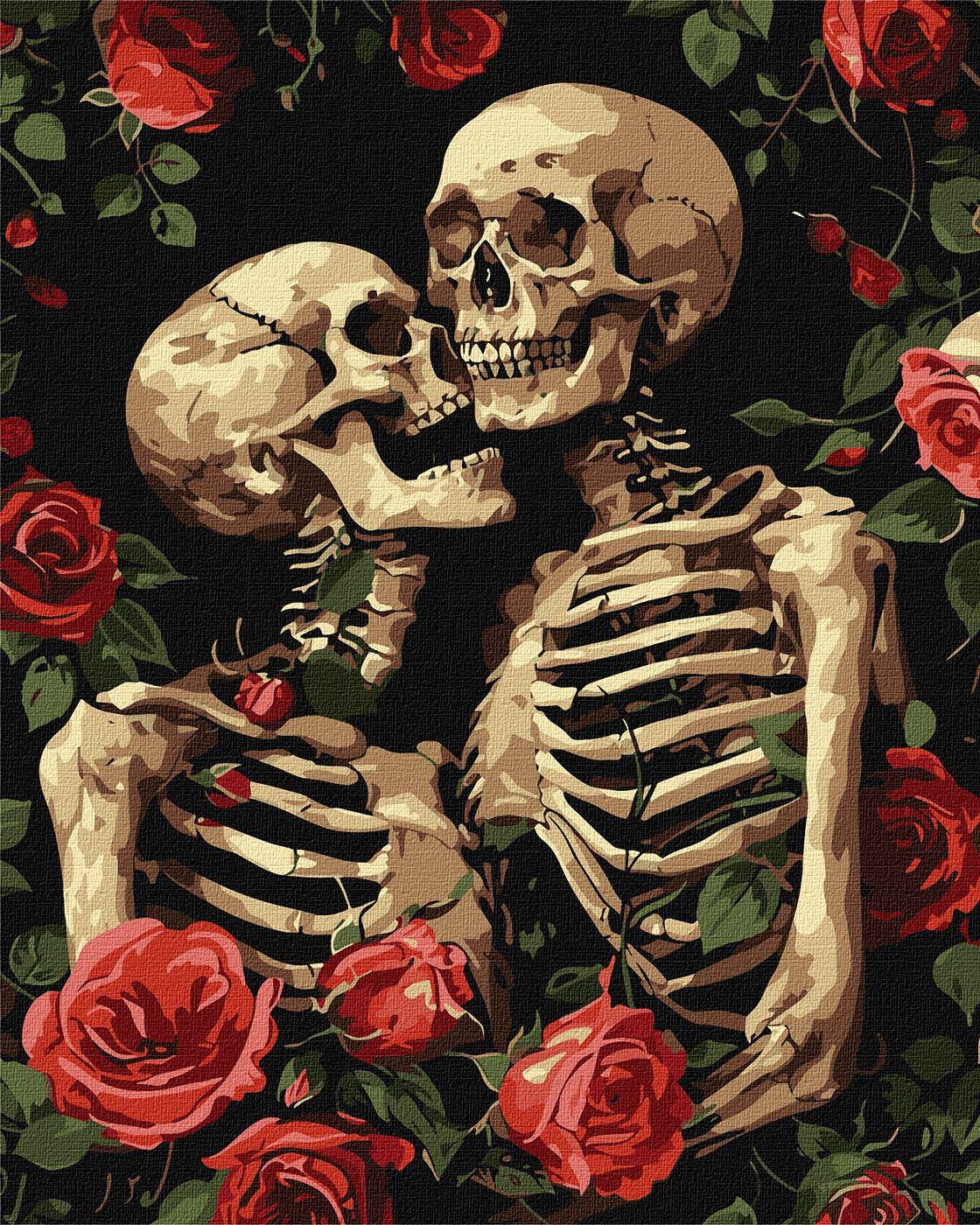 1120x1400 Skeletons in Love Paint by Number Kit Diy Halloween Paint Kit