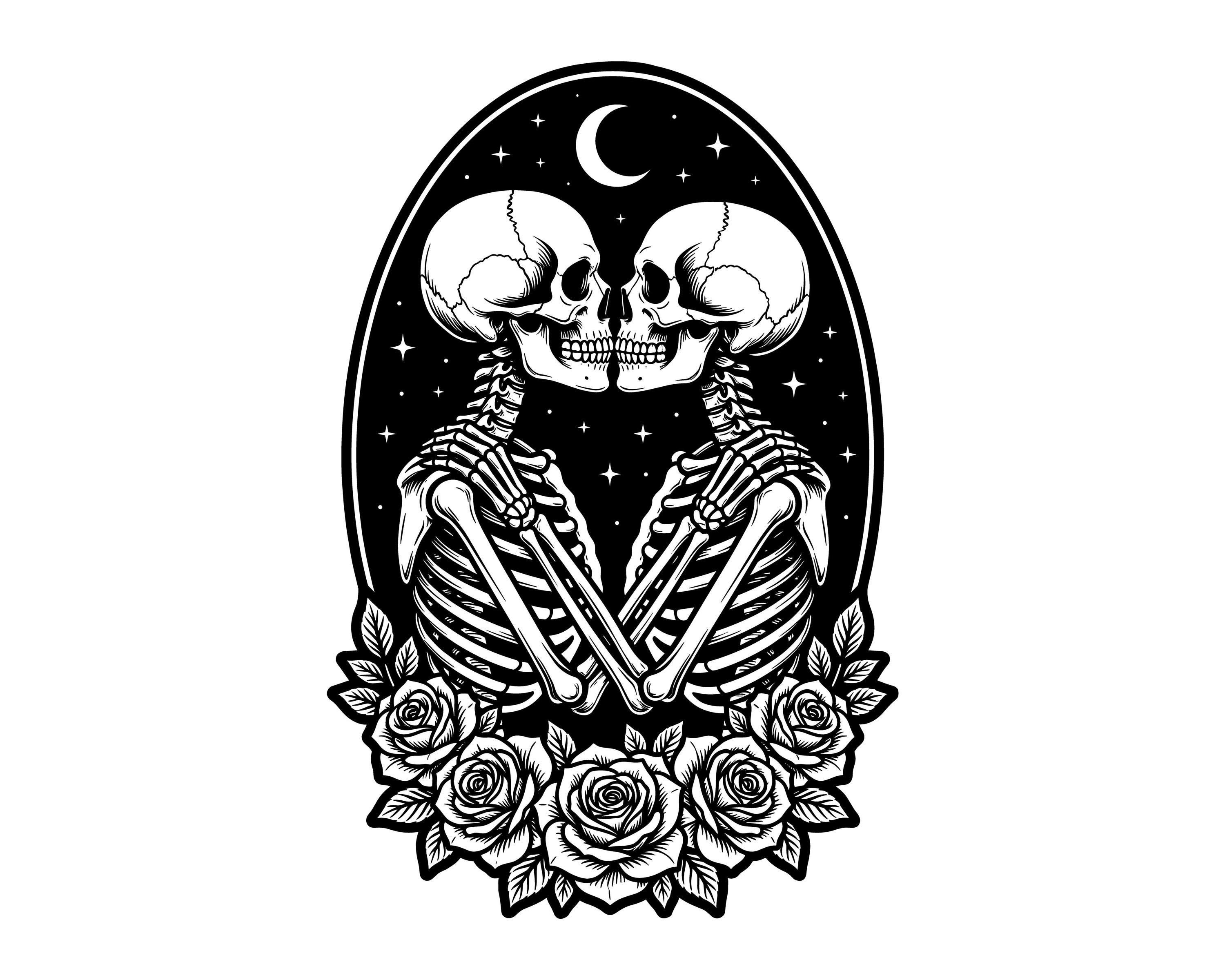 3000x2400 Skeleton Kiss Love