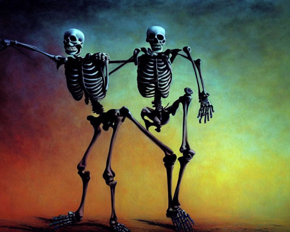 1000x800 image of A skeleton couple dancing under the stars. Deep Dream Generator