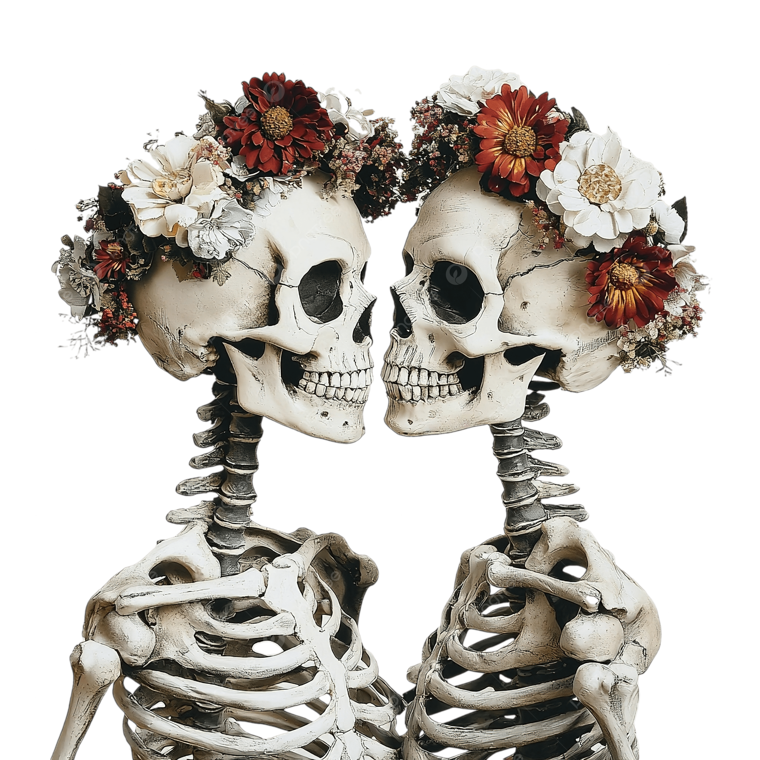 2500x2500 Couple In Love Skeletons PNG Transparent Image Free Download