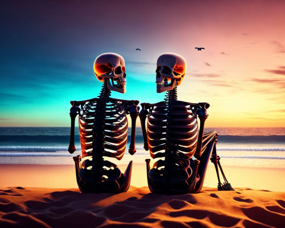 1000x800 image of A skeleton couple dancing under the stars. Deep Dream Generator