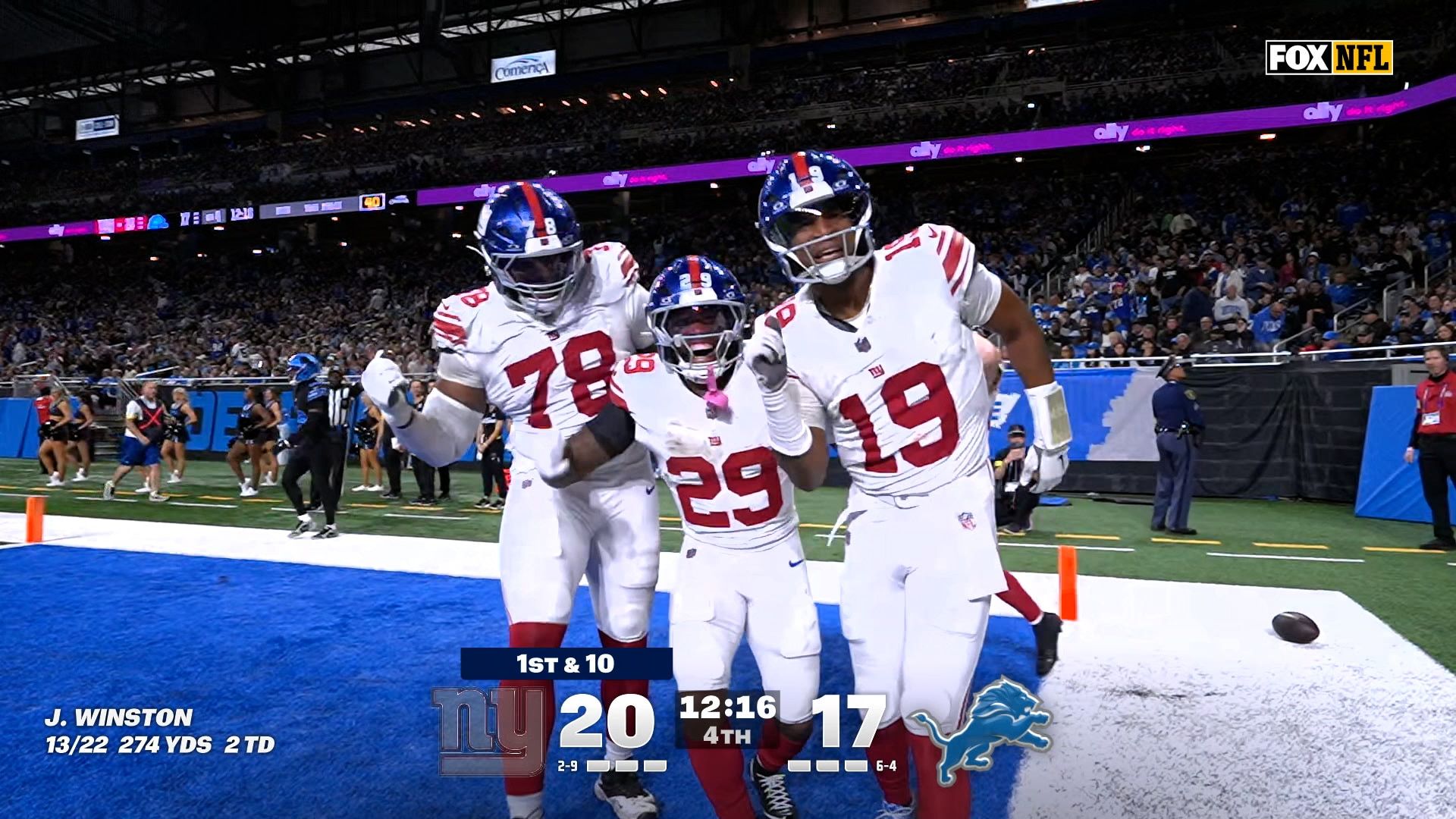 1920x1080 Jameis Winston CATCHES AMAZING 33 YARD TD To Extend Giants' Lead Over Lions