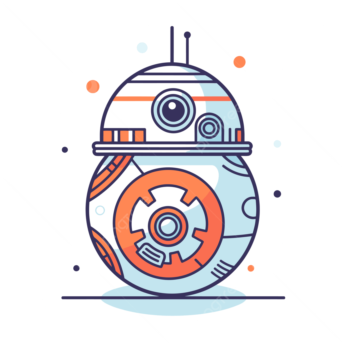 1200x1200 Star Wars Bb 8 Illustration Vector Character Icon Linear Flat Background Vector Image On White, Bb Lineal Icon, Flat Icon PNG and Vector with Transparent Background for Free Download