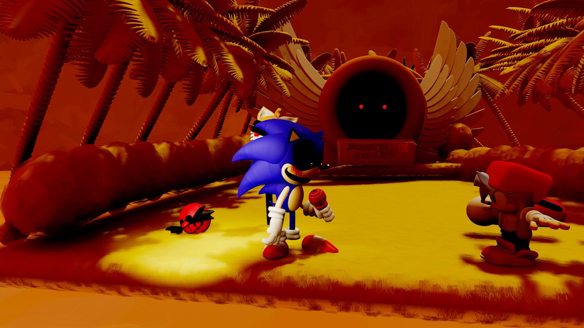 1920x1080 A photo of FNF PLAYABLE SONIC.EXE 3.0 TOO SLOW AWE REMIX. Indreams™ companion website
