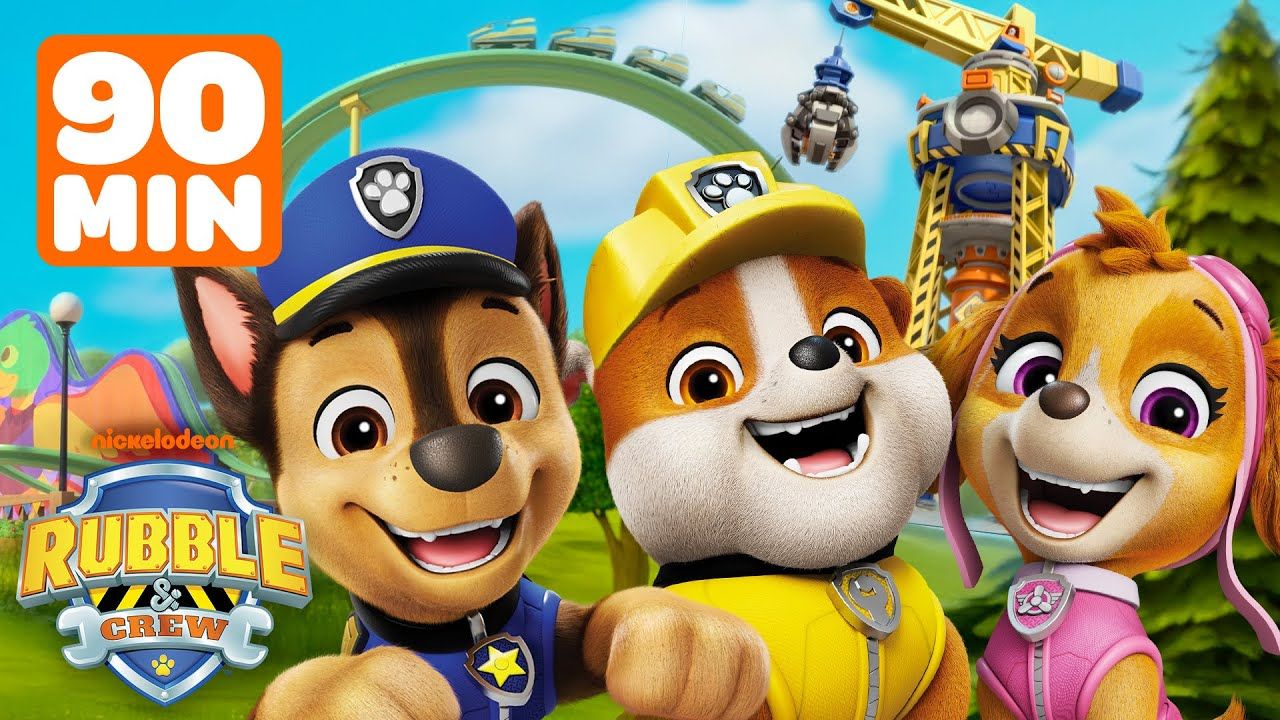 1280x720 Rubble & PAW Patrol Rescues + Builds! w/ Chase, Skye & Rocky Minutes. Rubble & Crew