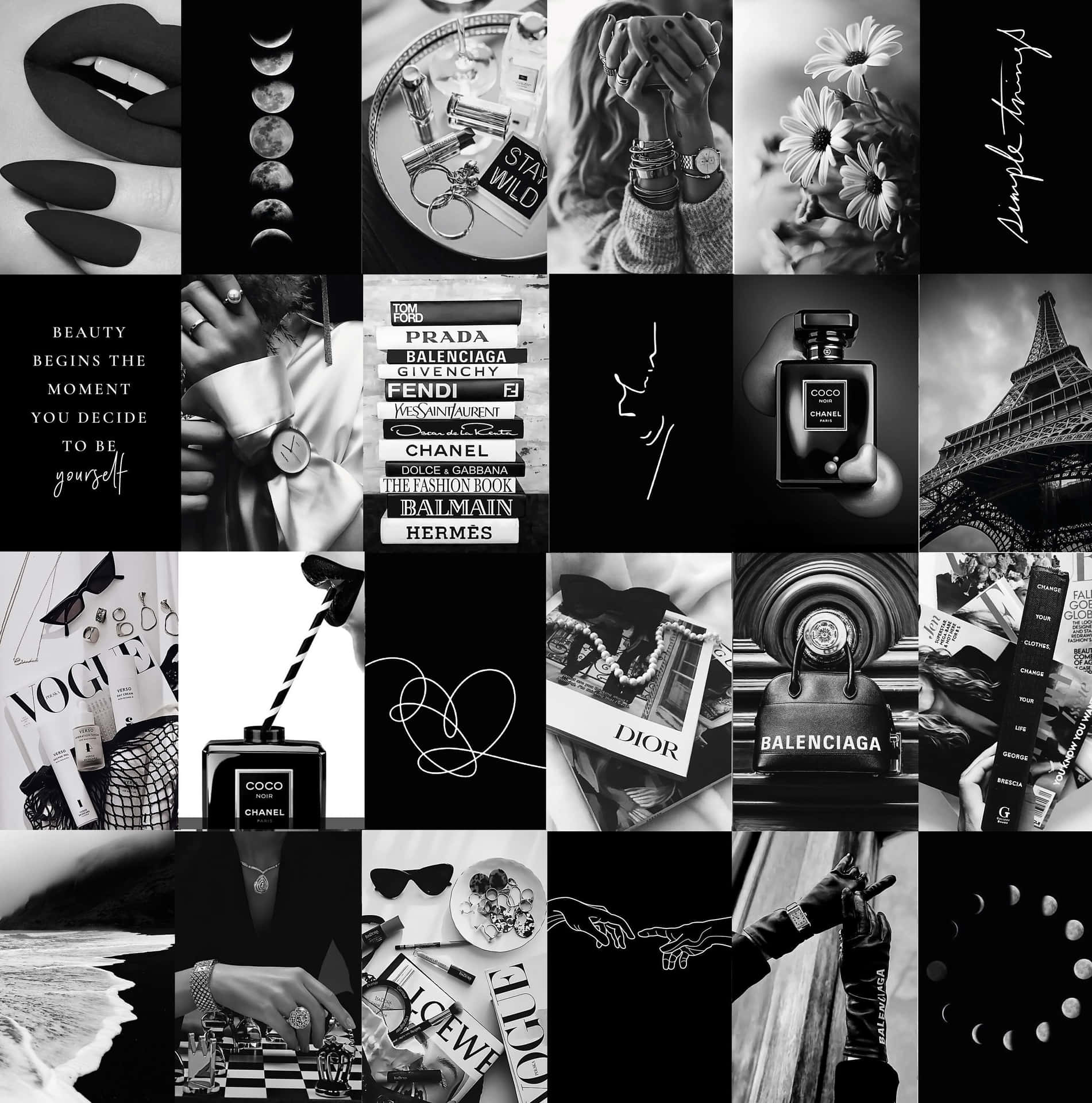 1901x1920 Download The Contrast of Aesthetic Black and White