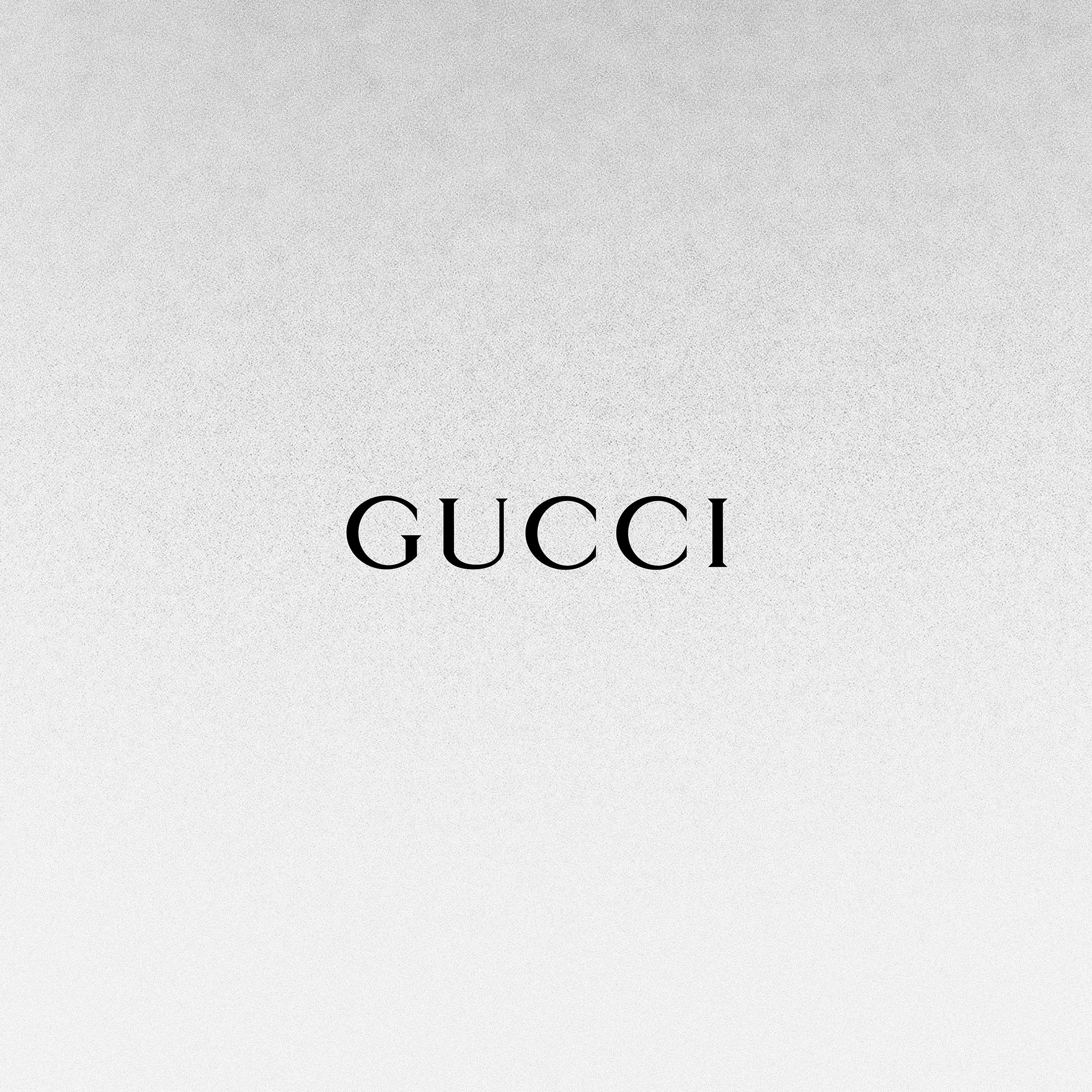 2732x2732 Wallpaper Gucci White Logo