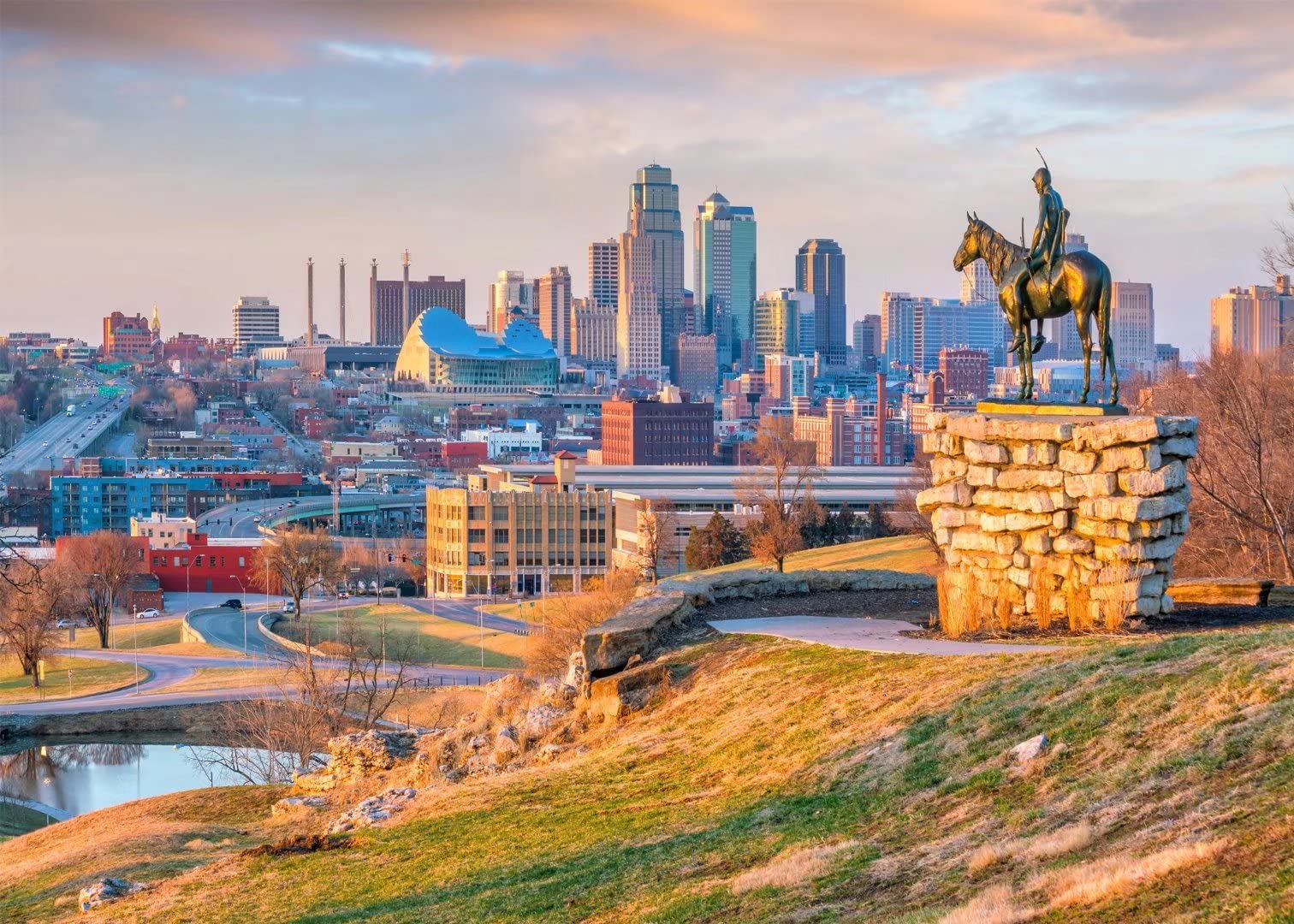 1512x1080 BELECO 7x5ft Fabric Kansas City Backdrop KCMO Downtown Skyscrapers Skyline Backdrop Famous Sculpture Park Background Wallpaper Party Decor Holiday Travel Poratrait Photo Shoot Video Studio Props : מוצרי חשמל
