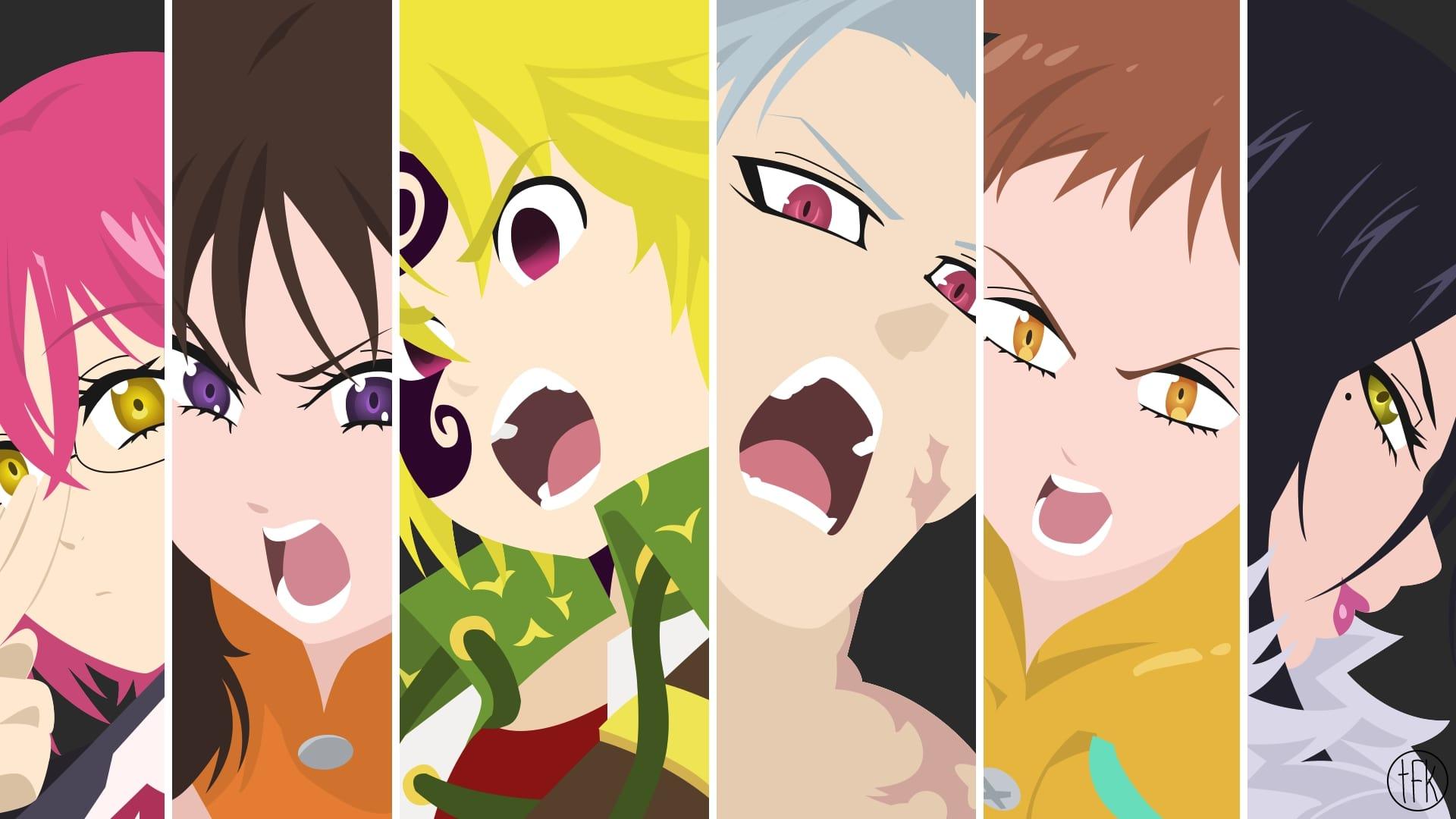 1920x1080 Wallpaper of Ban, Diane, Gowther, King, Meliodas, Merlin