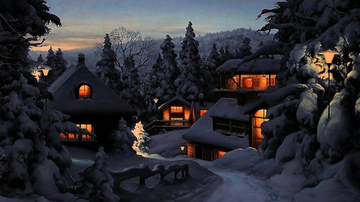 Download wallpaper Perfect Winter view 1366x768