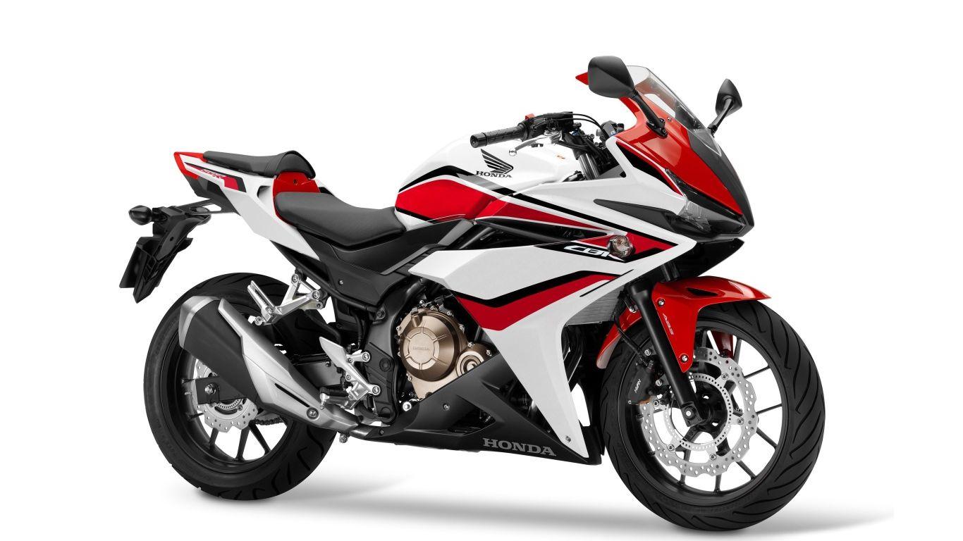 1366x768 Motorcycle Honda CBR500R on white background Desktop wallpaper