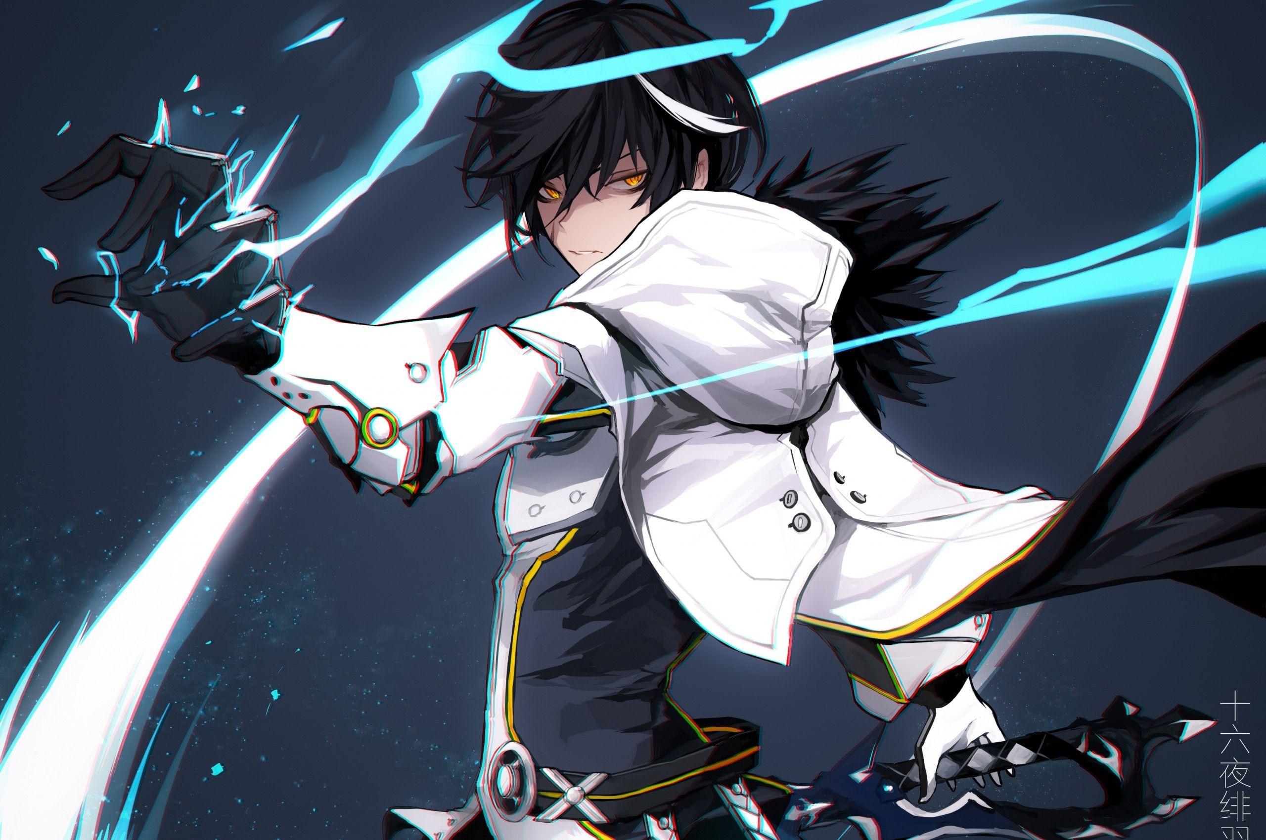 2560x1700 Download 2560x1700 Raven, Elsword, Magic, Anime Boy, Cape, Black