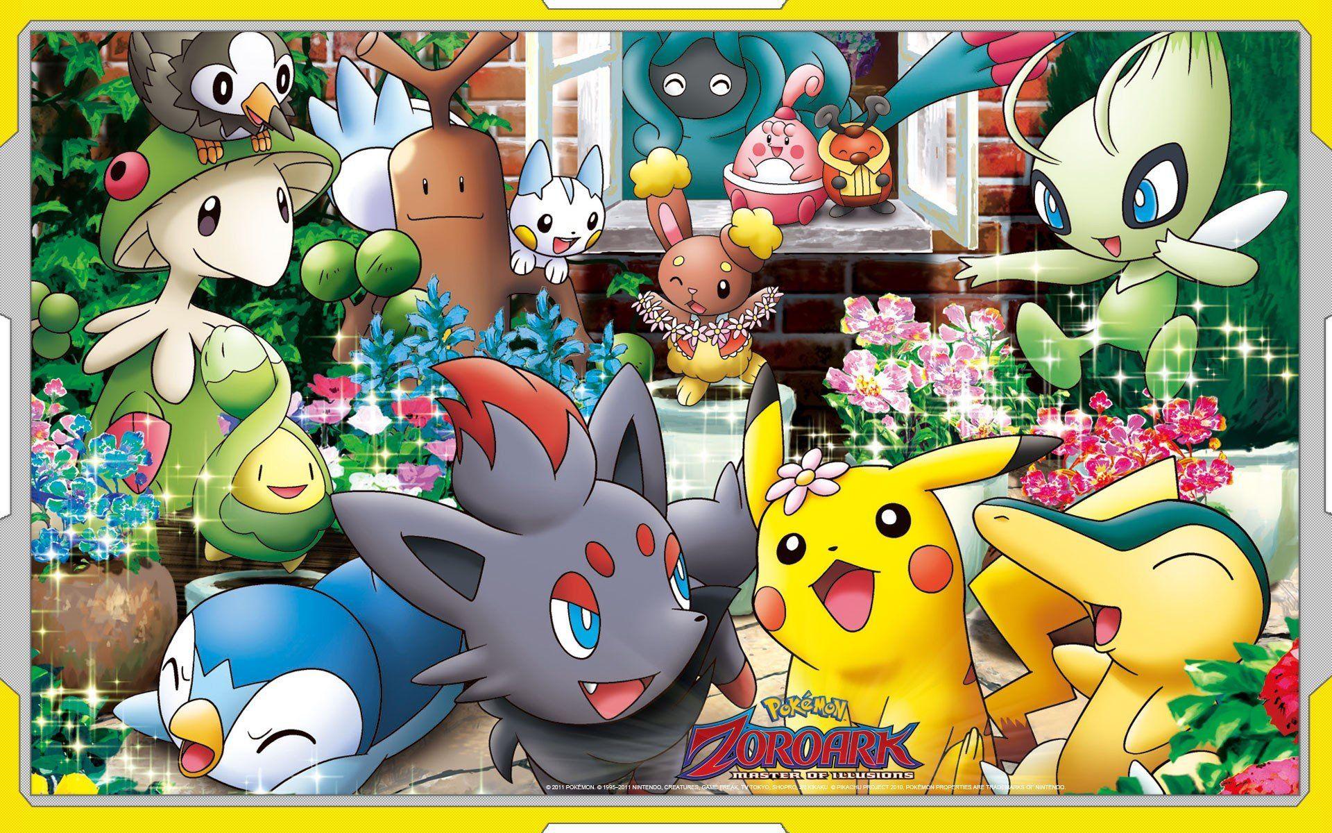 1920x1200 Pokemon Pikachu Sudowoodo Cyndaquil Piplup Celebi Zorua Tangrowth
