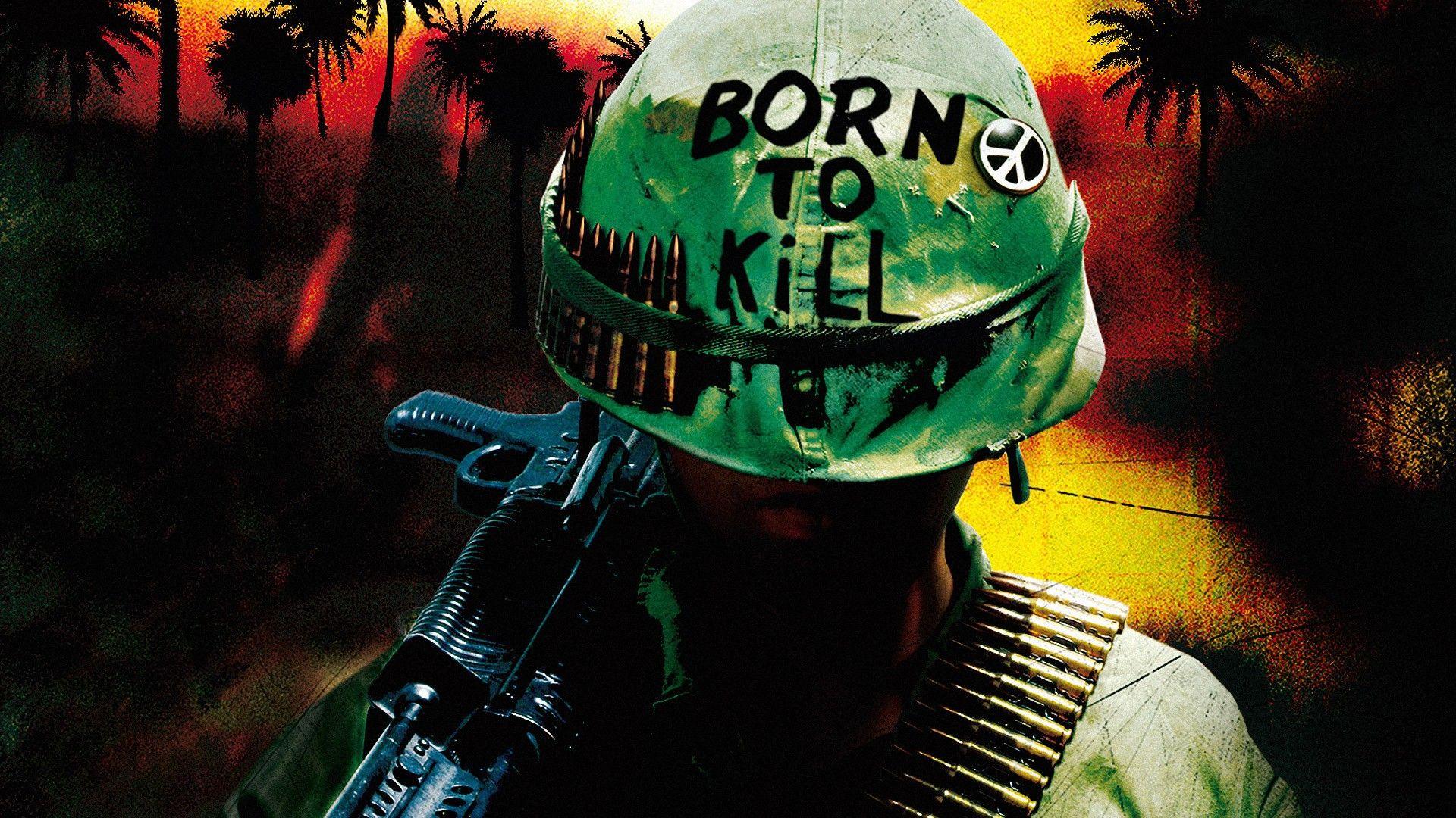 1920x1080 peace Sign, Full Metal Jacket, Artwork, Gun, Vietnam War, Movies, Helmet Wallpaper HD / Desktop and Mobile Background